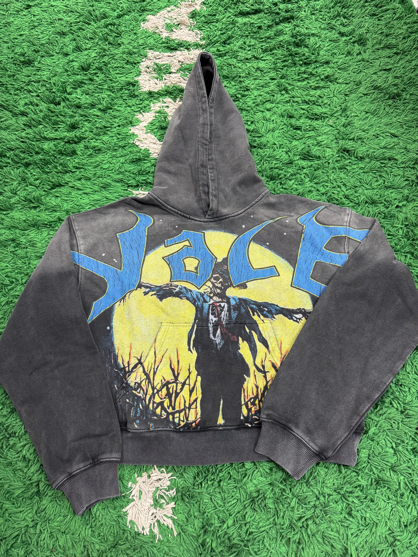 VALE Hoodie Scarecrow Yellow Blue New Medium With Tags