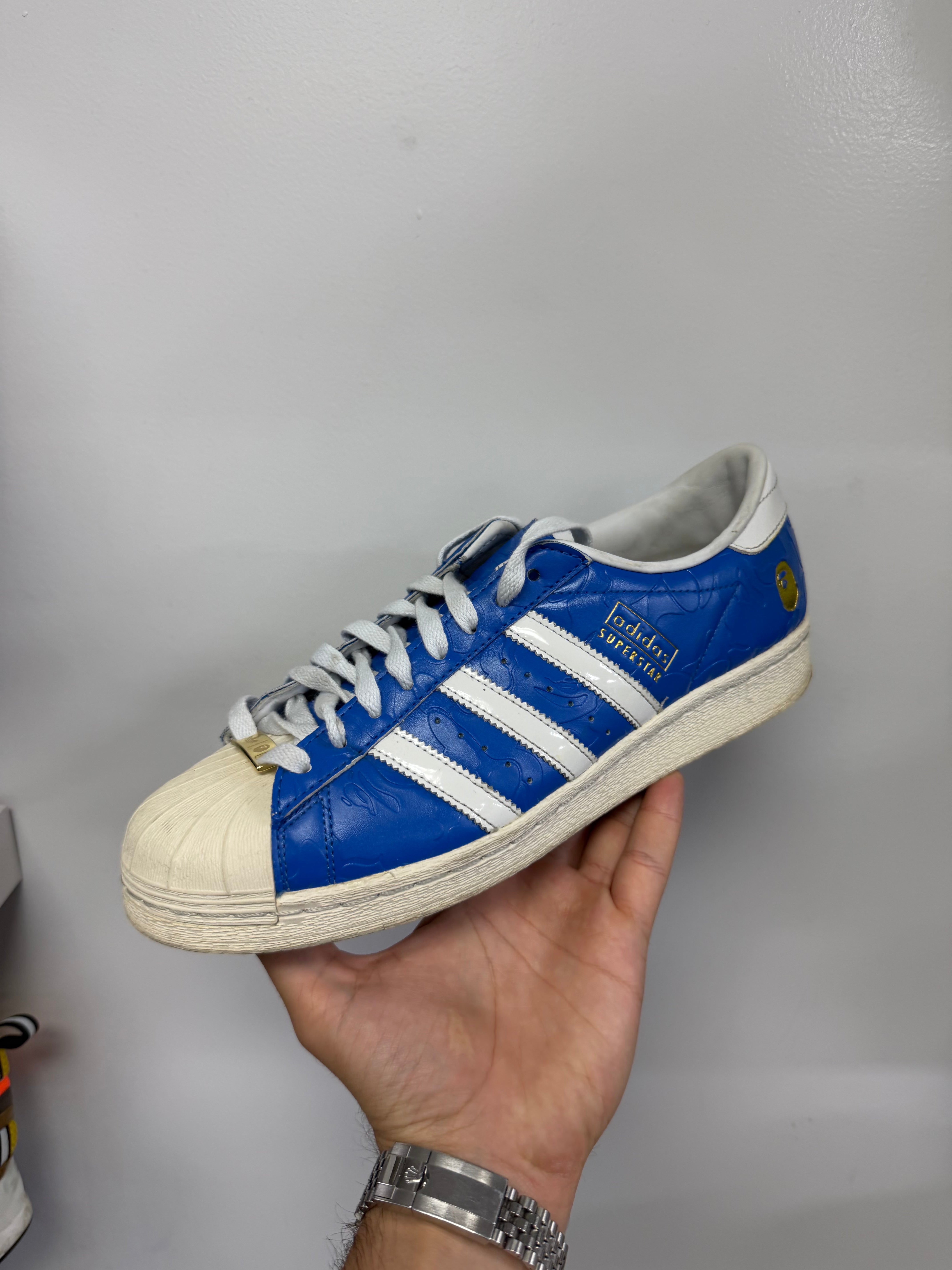 BAPE Adidas Superstar Vintage Blue Sneakers
