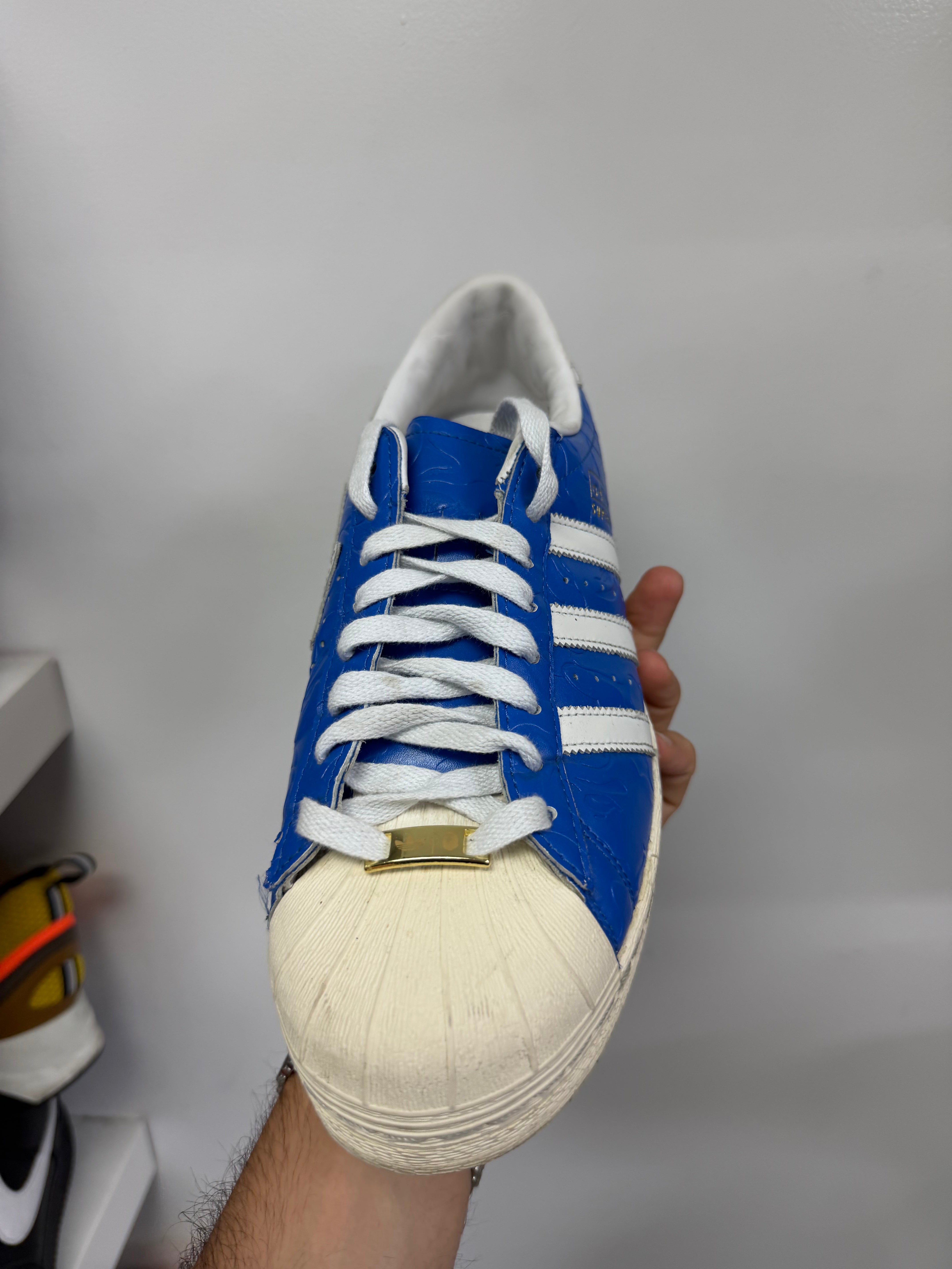 BAPE Adidas Superstar Vintage Blue Sneakers