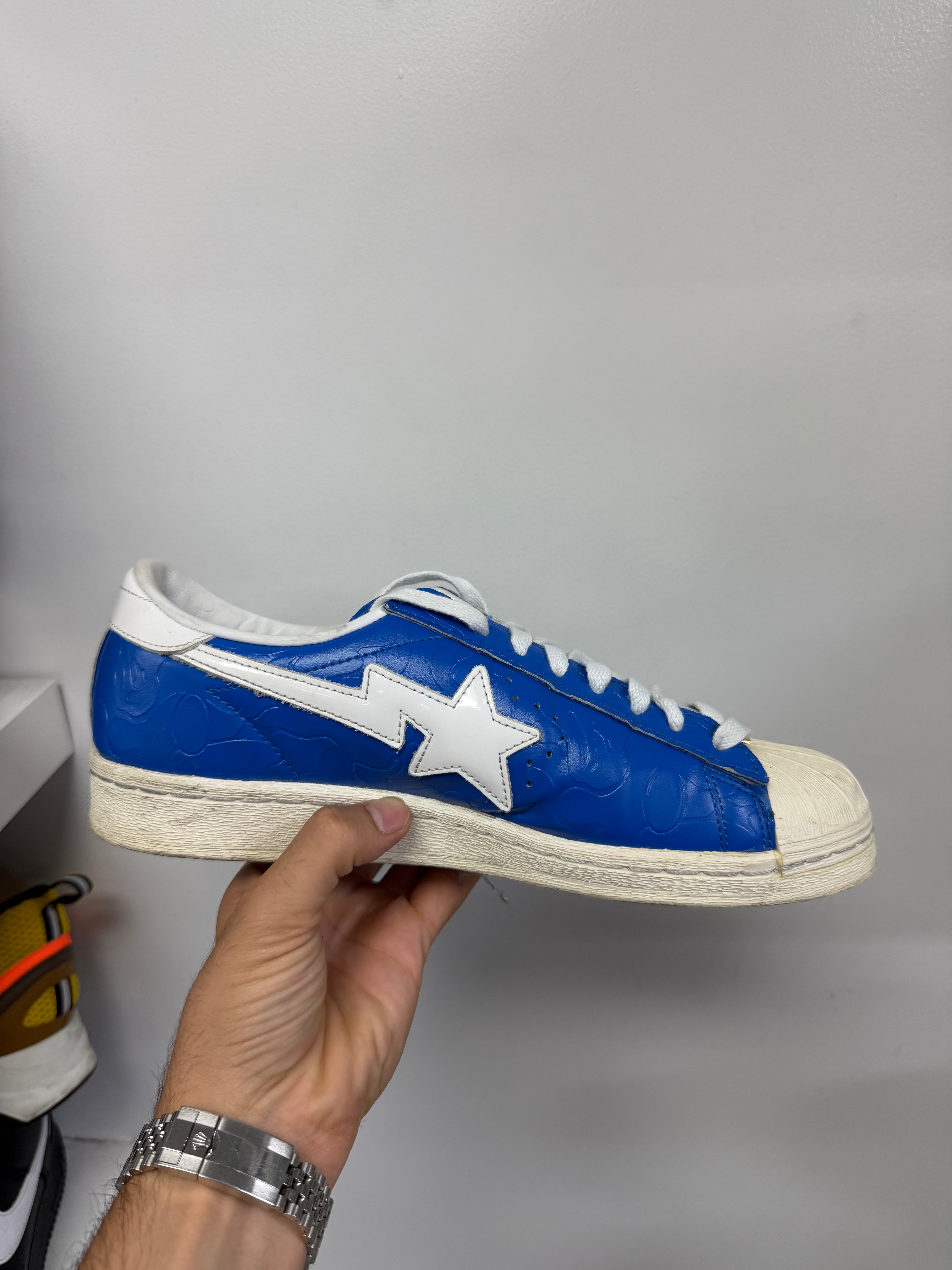 BAPE Adidas Superstar Vintage Blue Sneakers