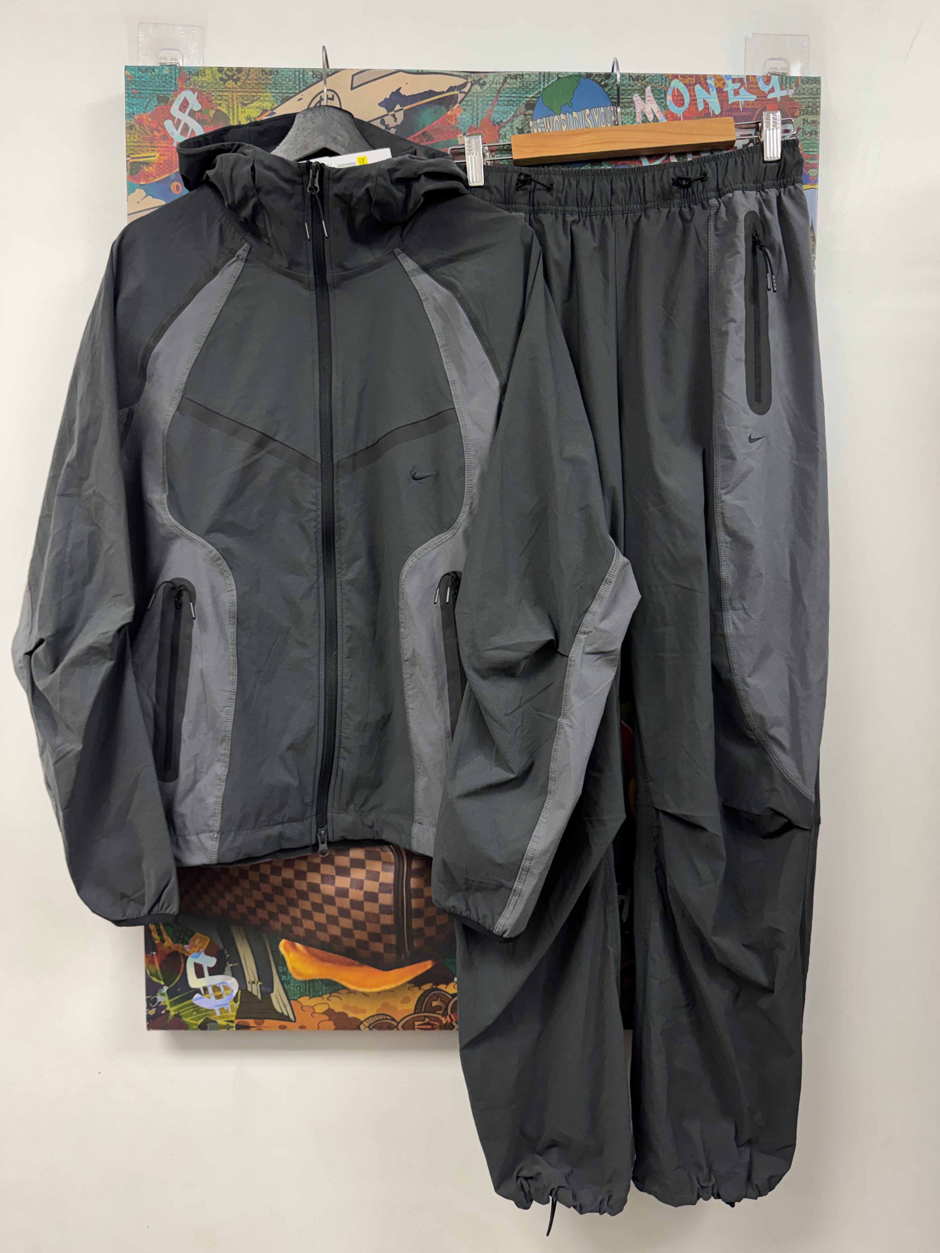 Nike Grey Tonal Tech Track Suit