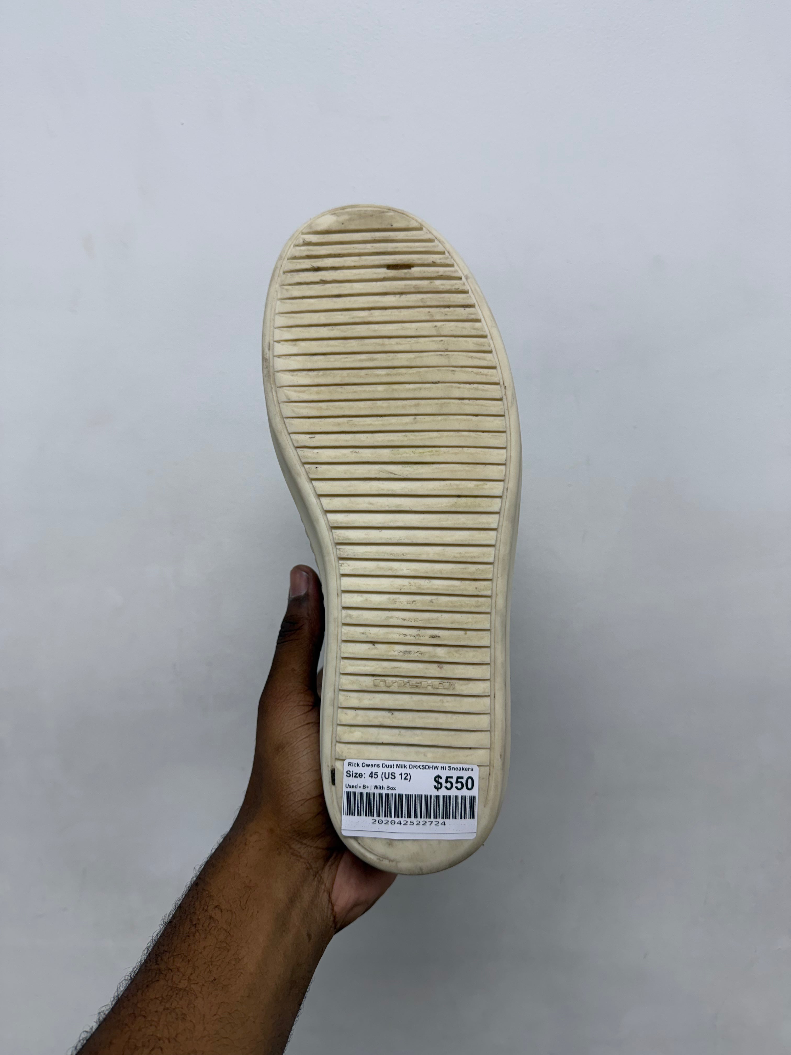 Rick Owens Dust Milk DRKSDHW Hi Sneakers