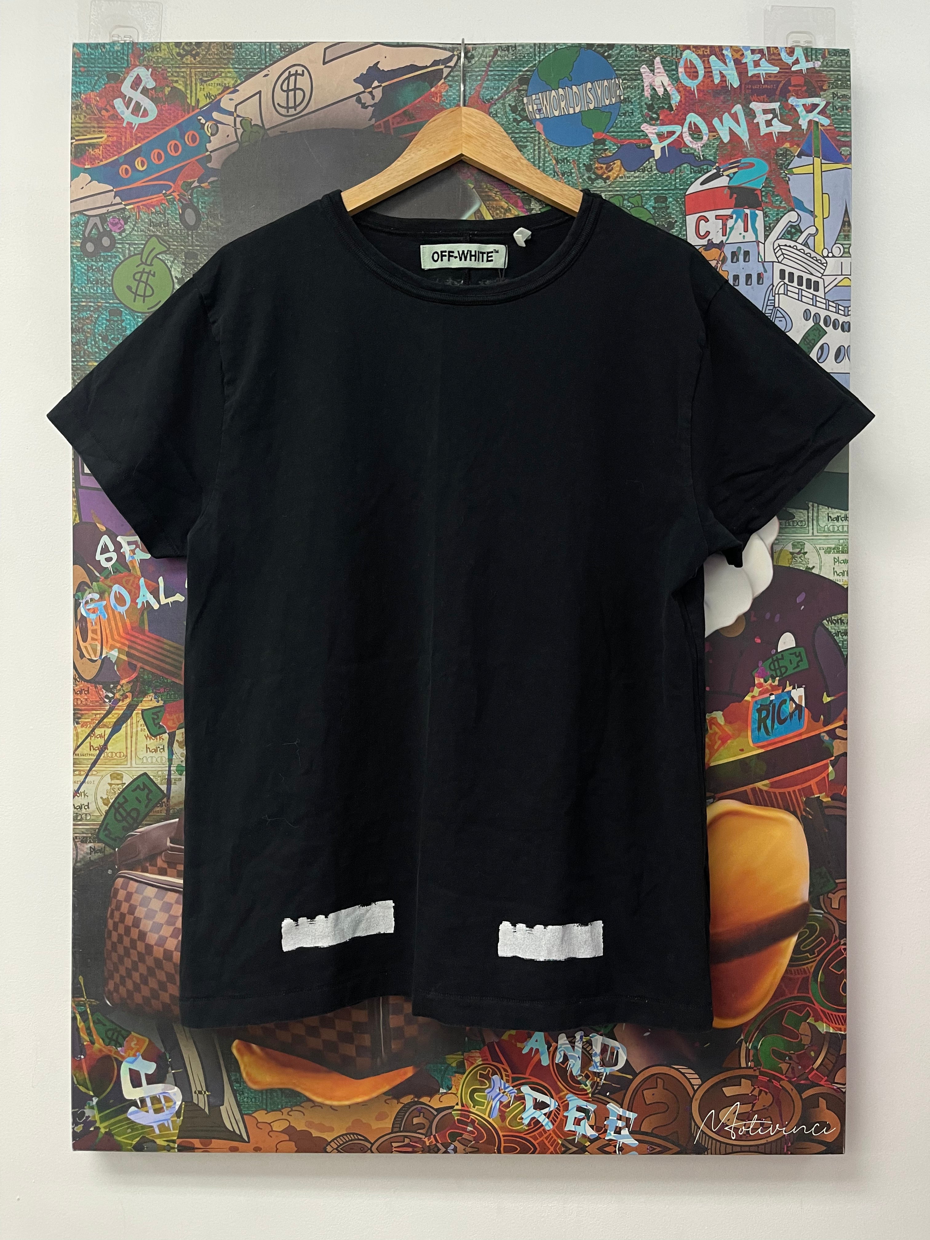 Off White Black White Paint Tee
