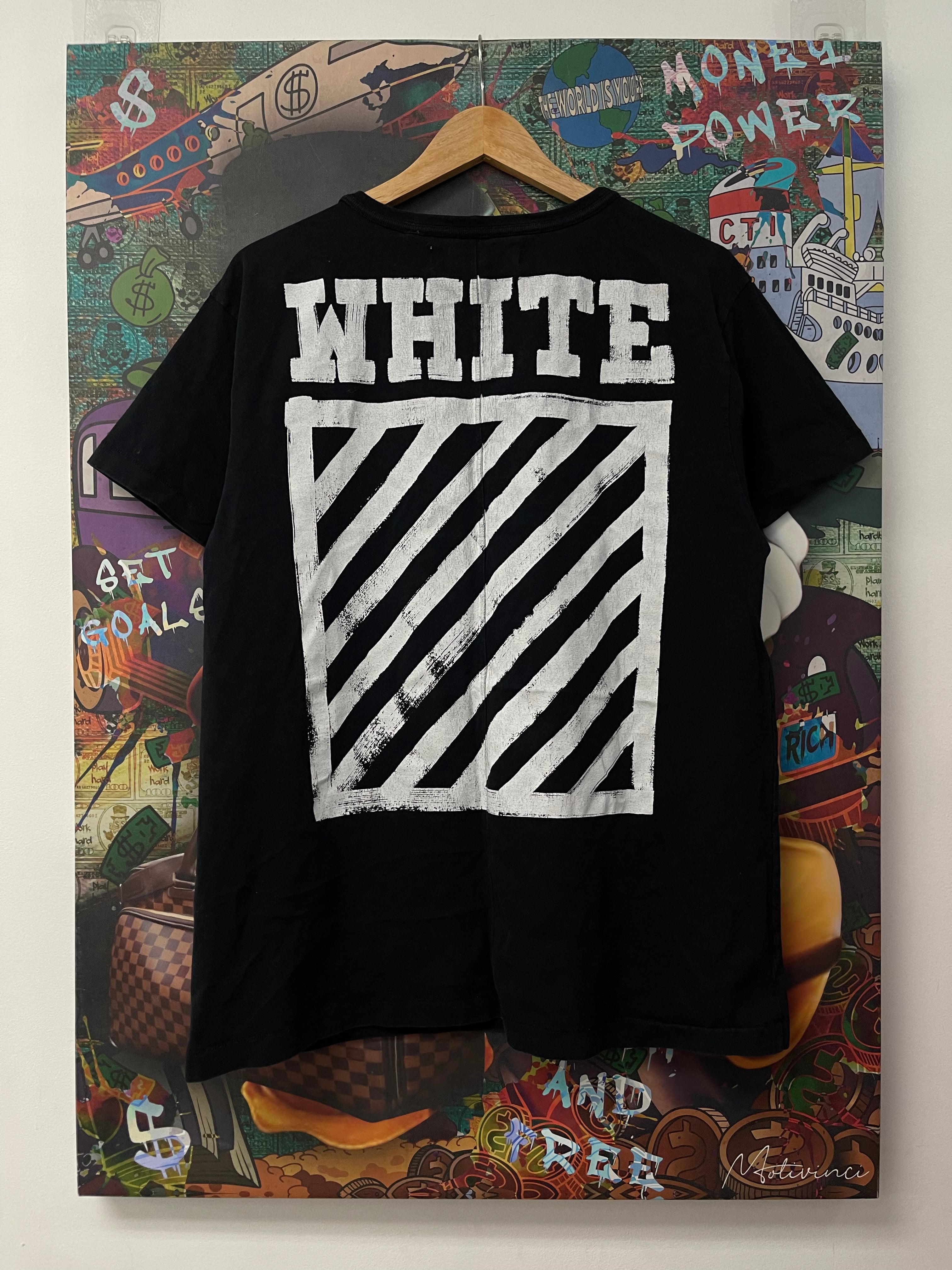 Off White Black White Paint Tee