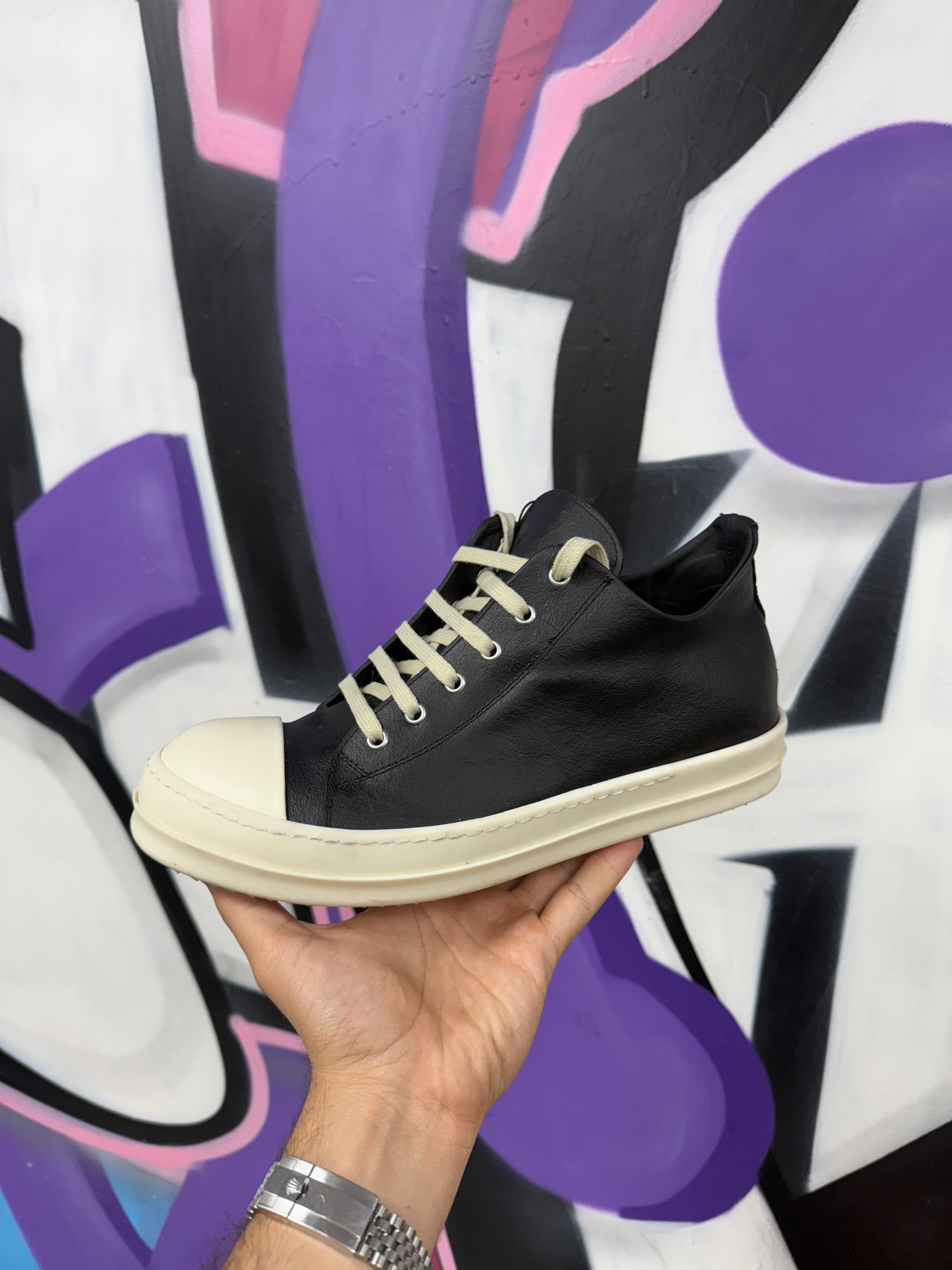 Rick Owens Black Mainline Ramone Low Sneakers