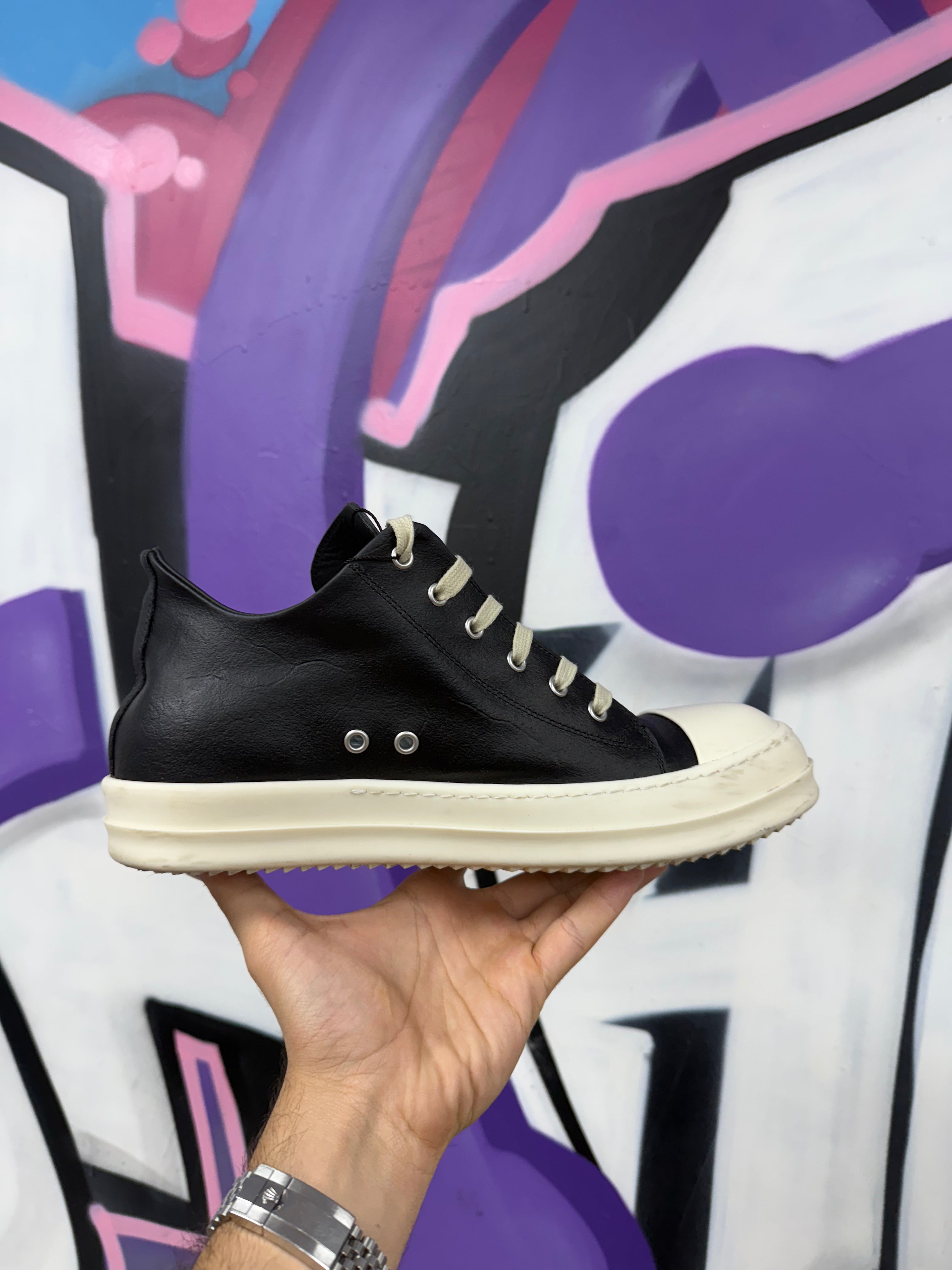 Rick Owens Black Mainline Ramone Low Sneakers