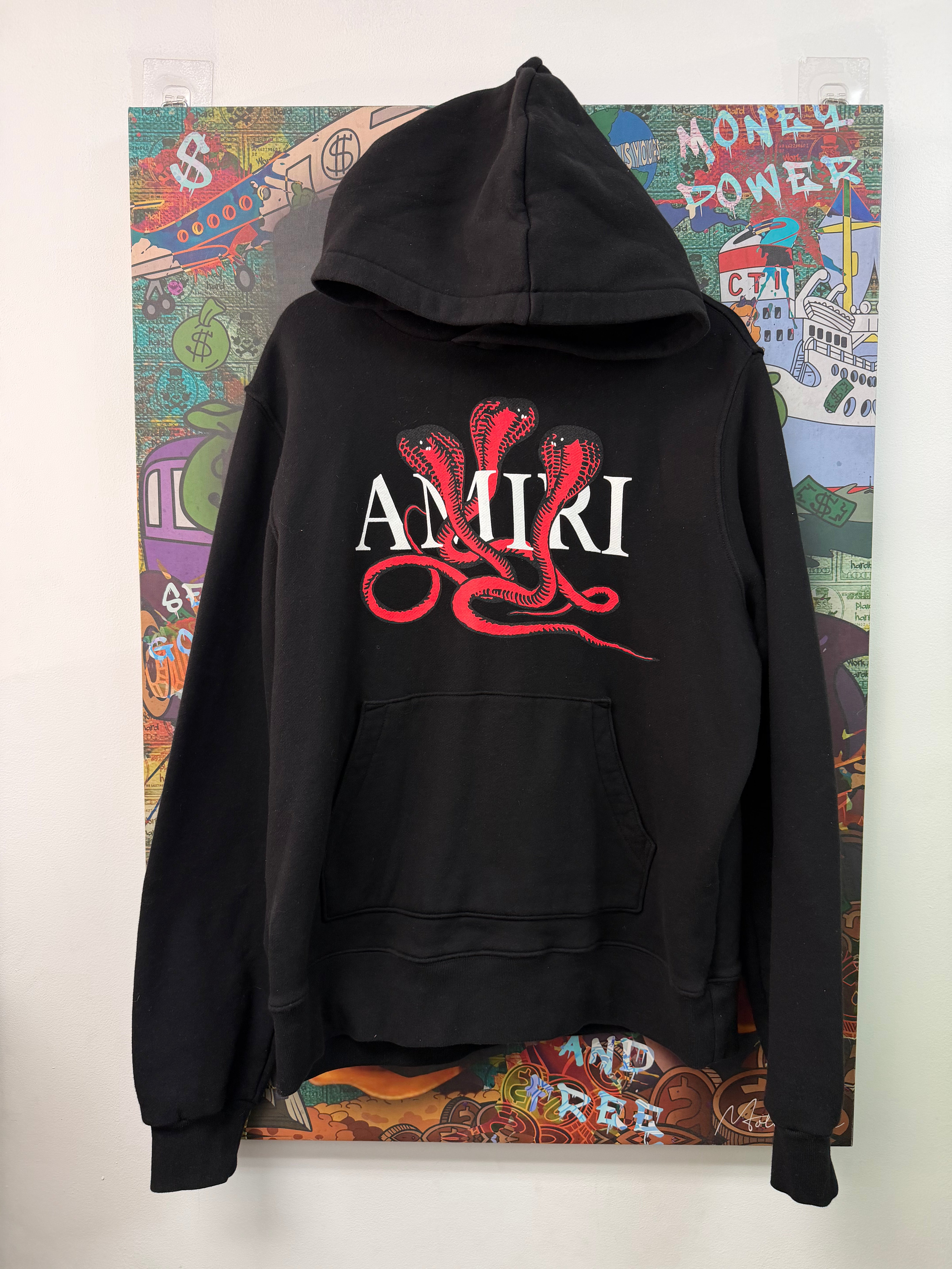 Amiri Black Cobra Red Hoodie