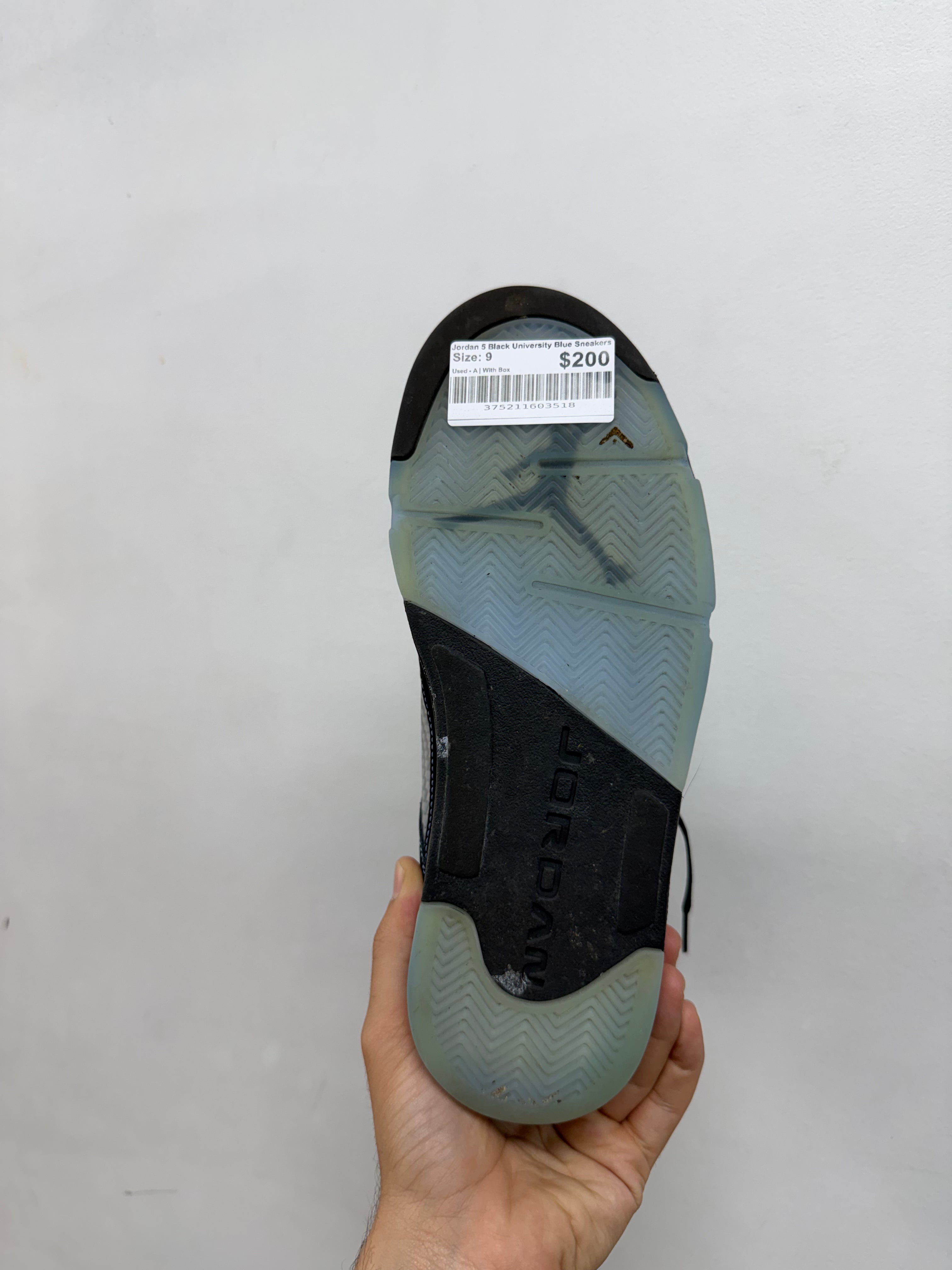 Jordan 5 Black University Blue Sneakers