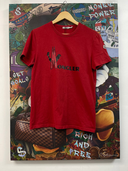 Moncler Red Black Logo Tee
