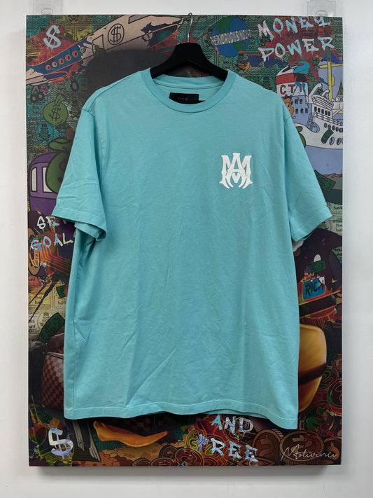 Amiri MA Logo Teal White Tee