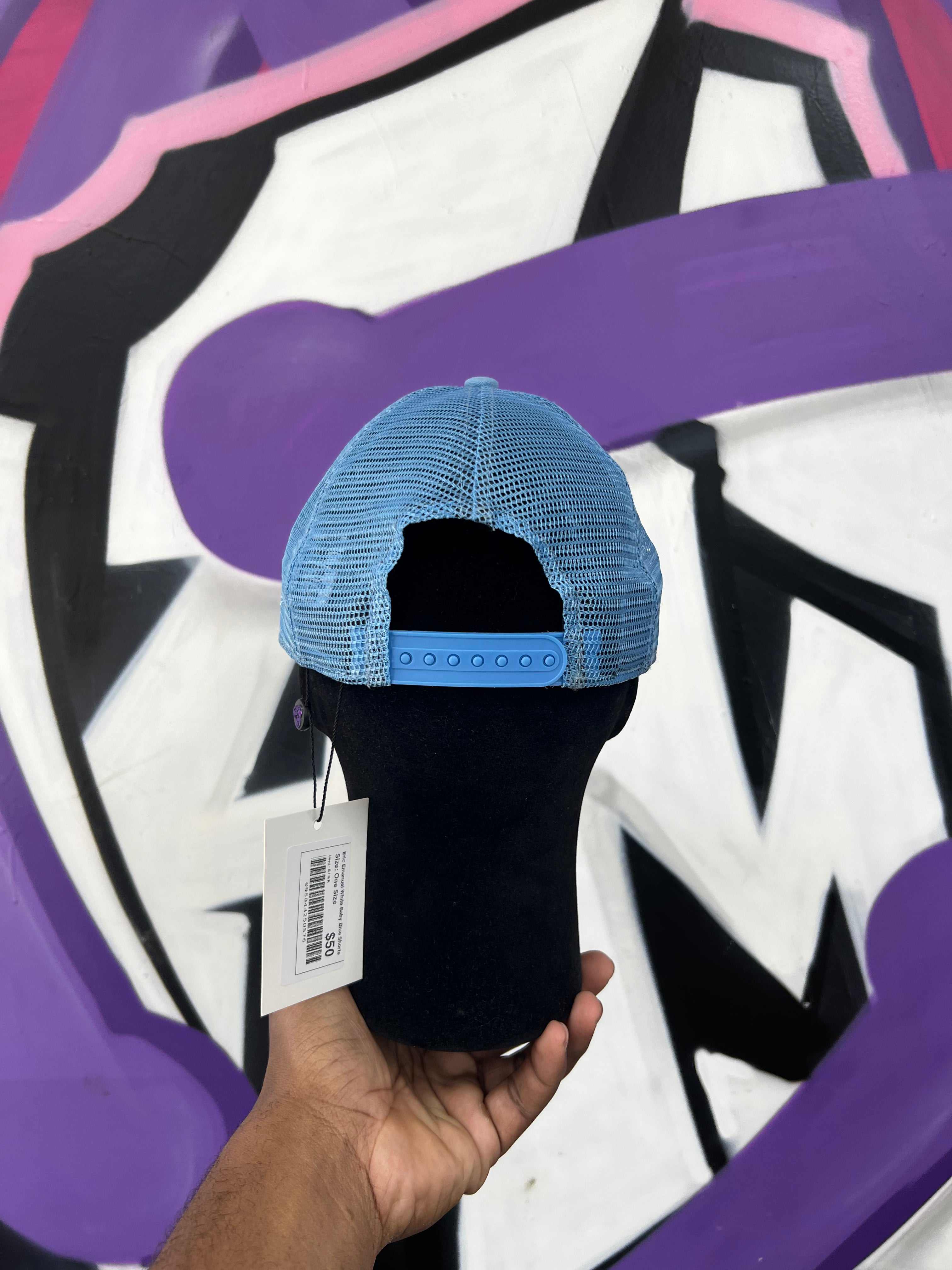 Eric Emanuel White Baby Blue Trucker Hat