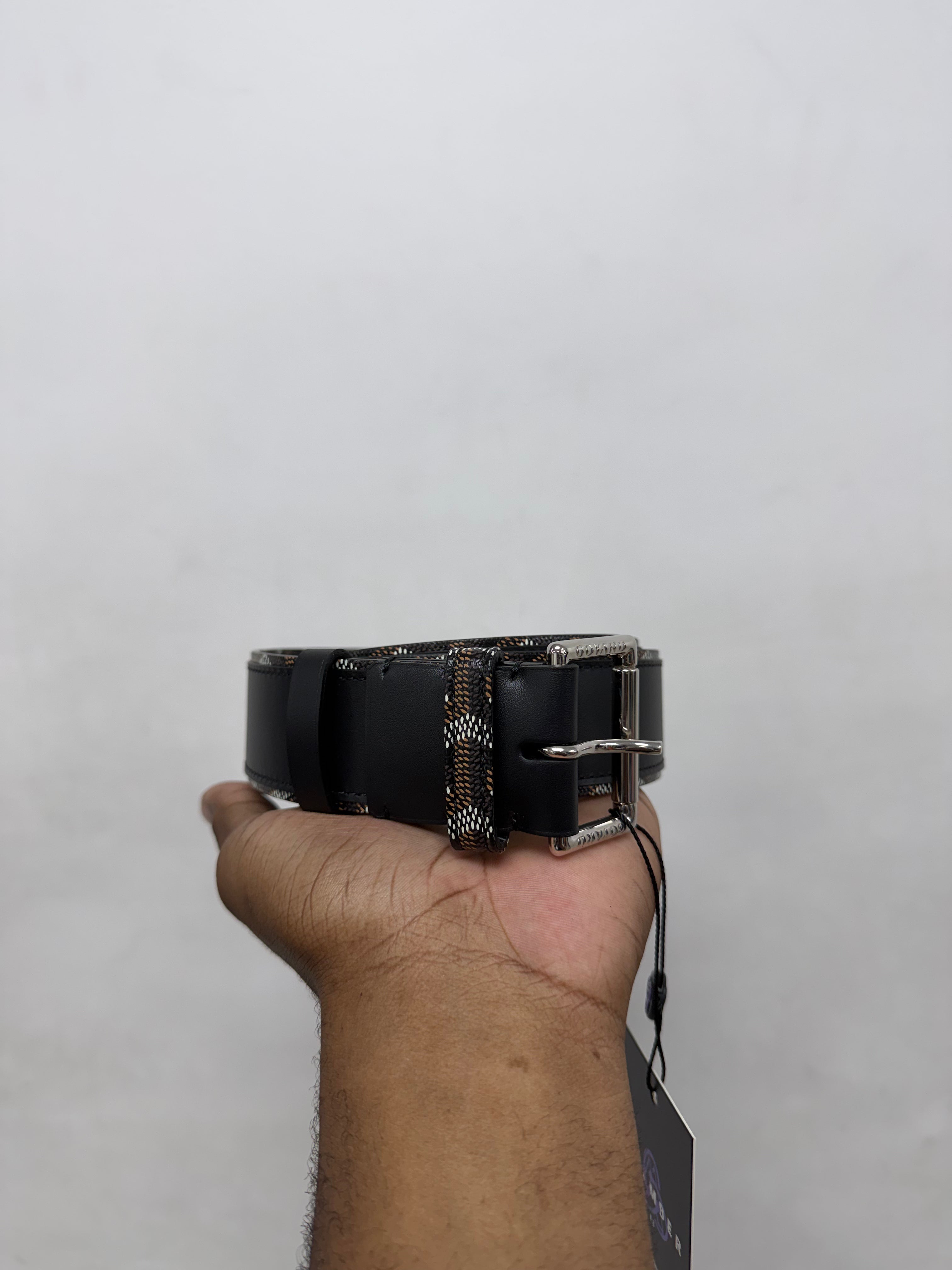 Goyard Black Florida Canvas Belt