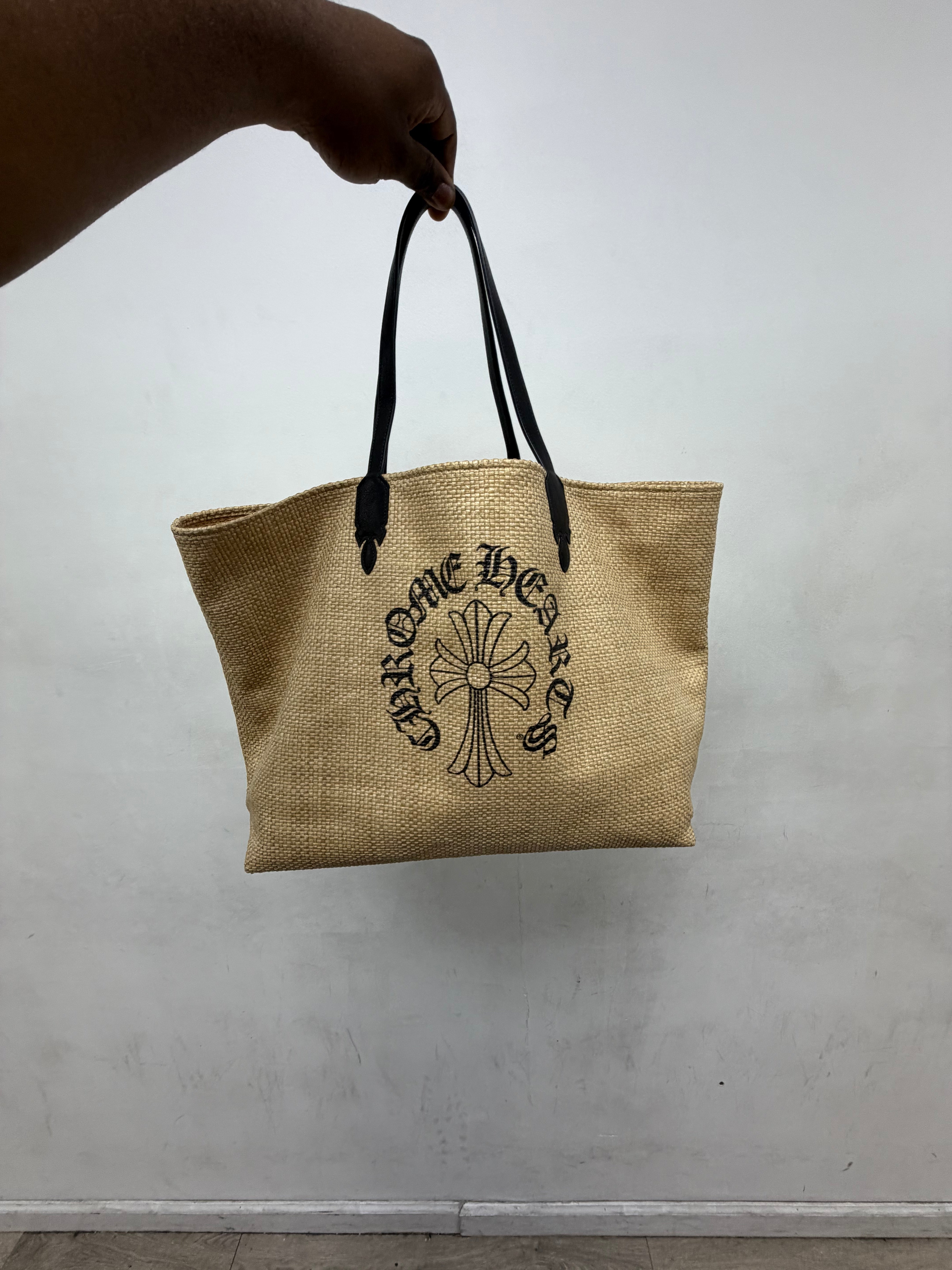 Chrome Hearts Large Cross Tweed Beach Bag