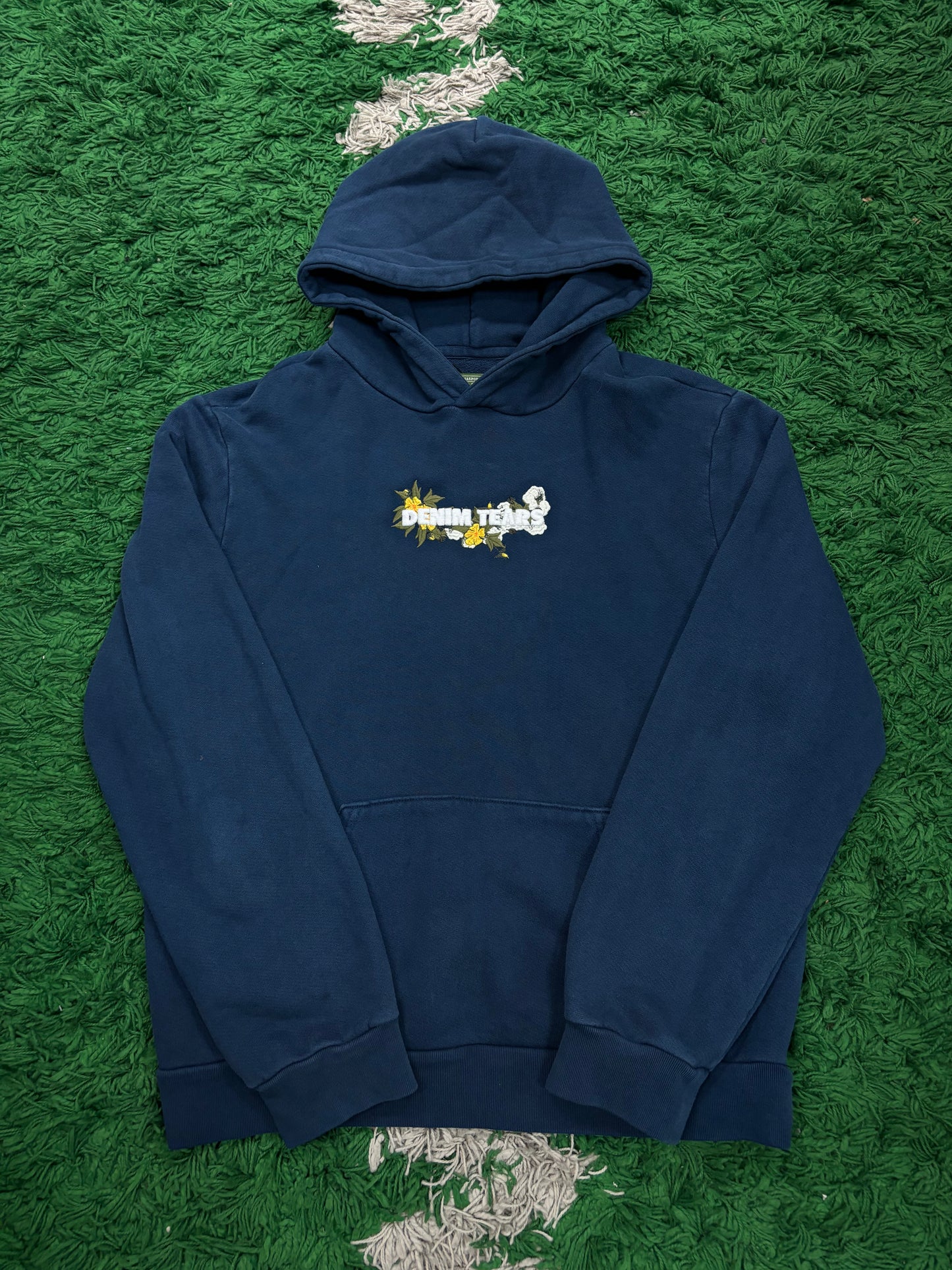 Denim Tears Hoodie Navy Floral Used Large