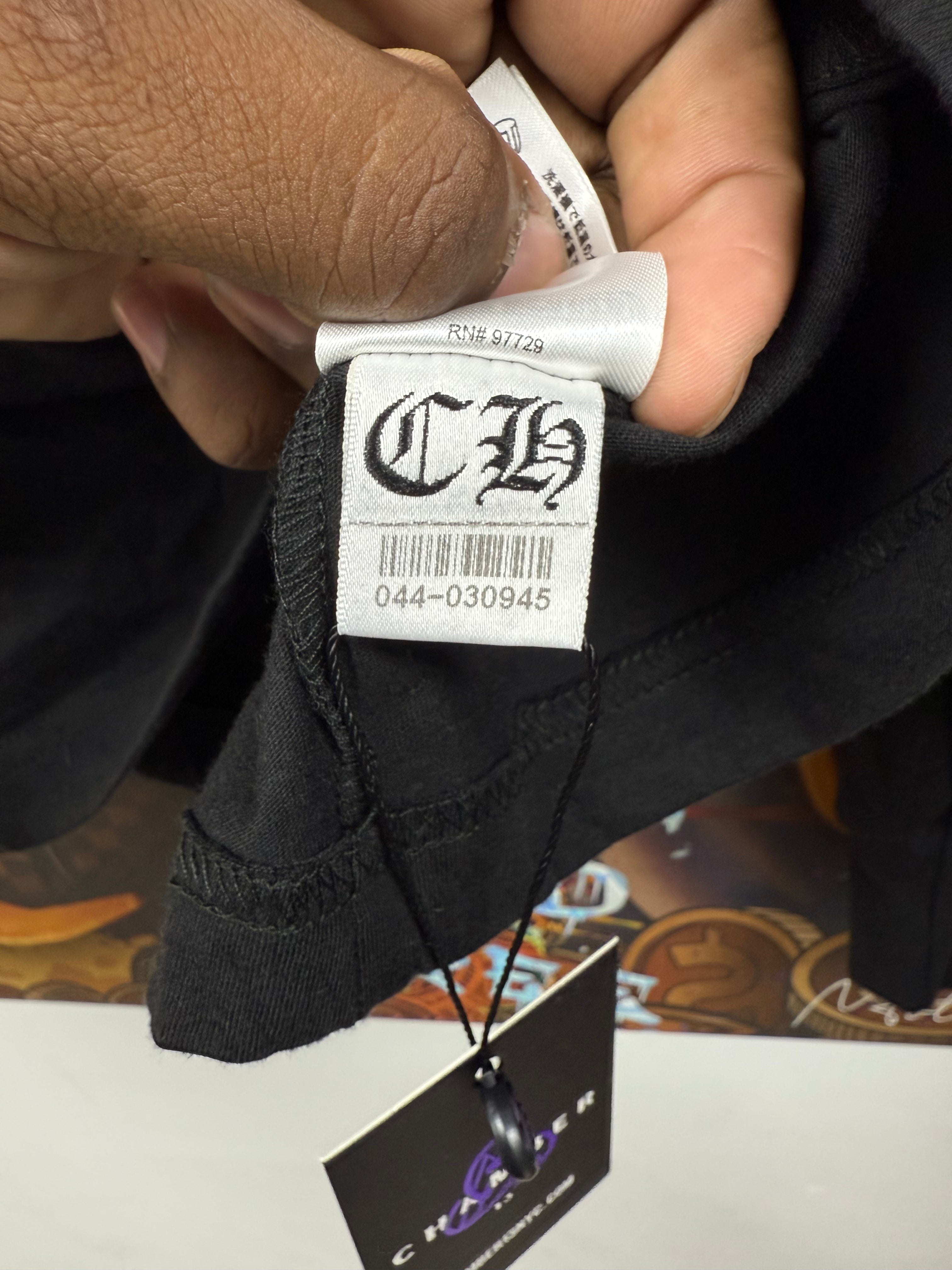 Chrome  Hearts Black Pink Neck Logo Long Sleeve