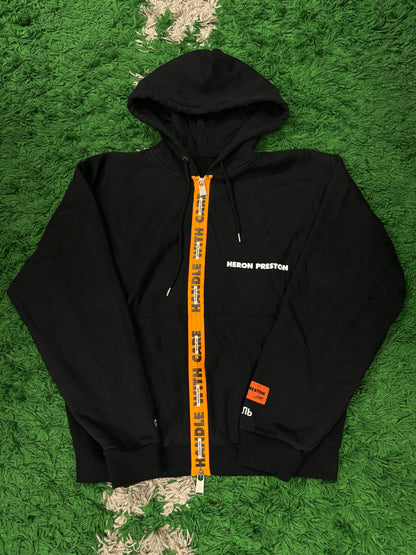 Heron Preston Zip Up Black Orange Used Medium