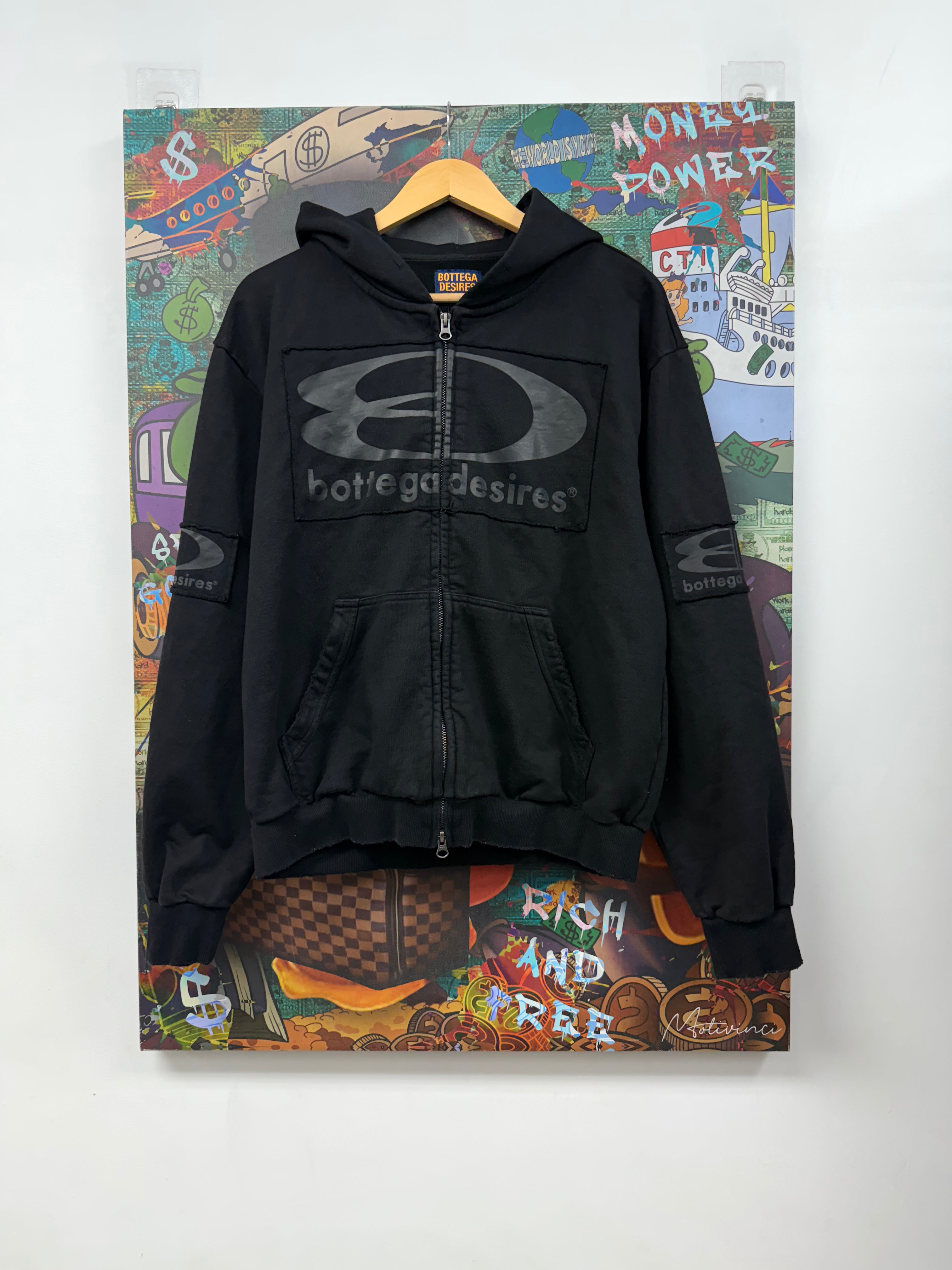 Bottega Desires Black Tech Zip Up