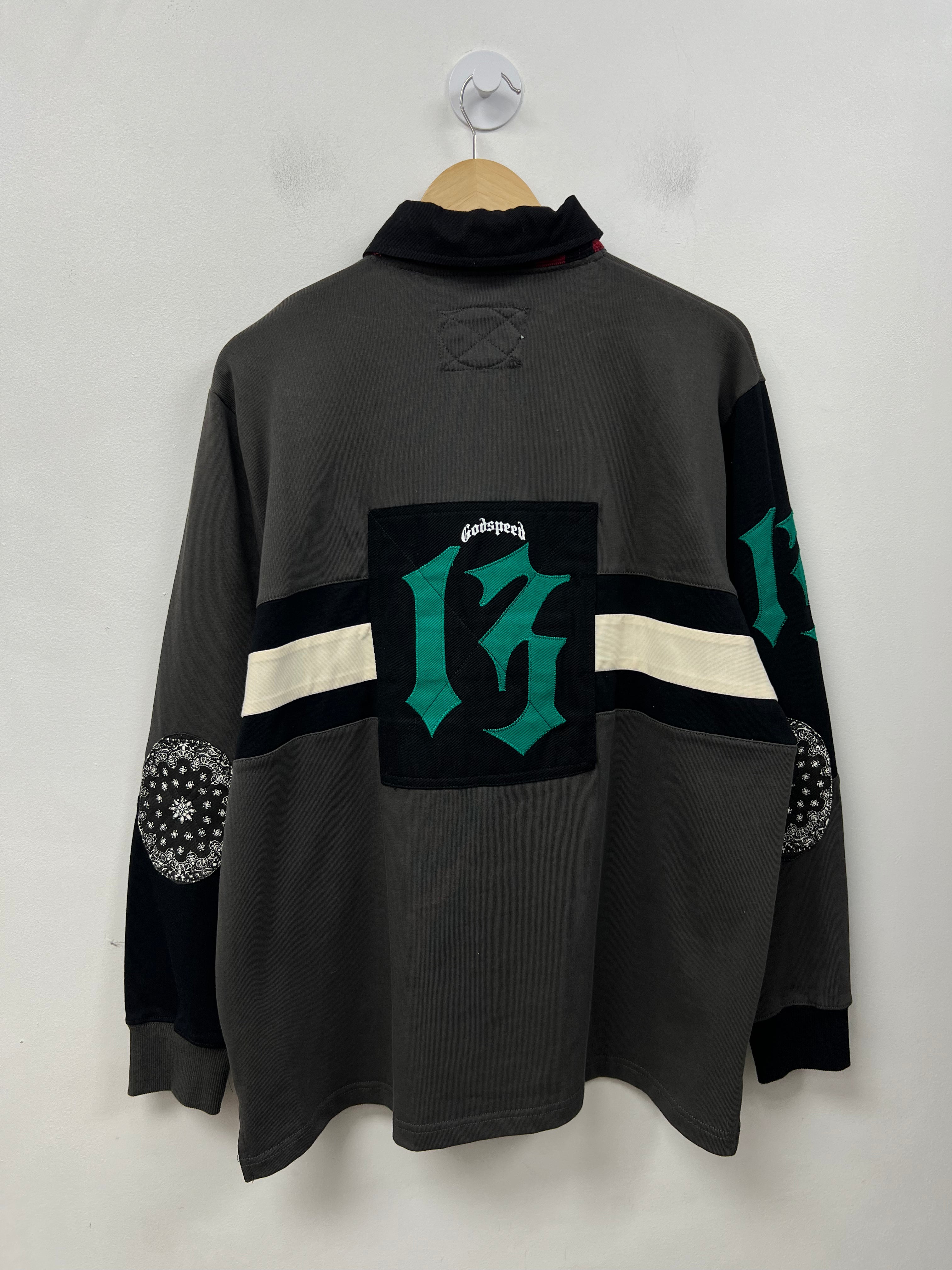 Godspeed Grey Black Polo Rugby