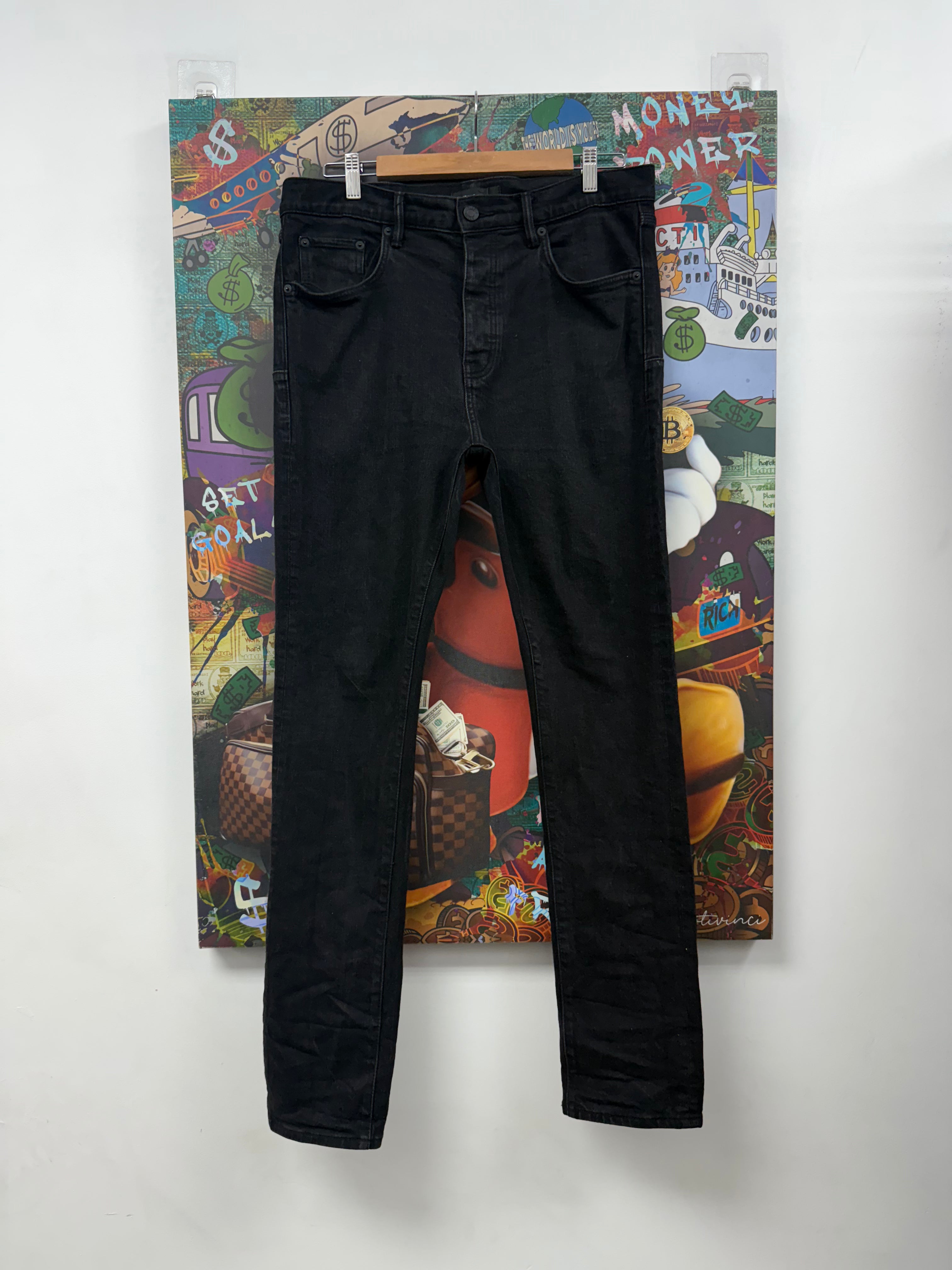 Purple Brand Black Wash Plain Jeans
