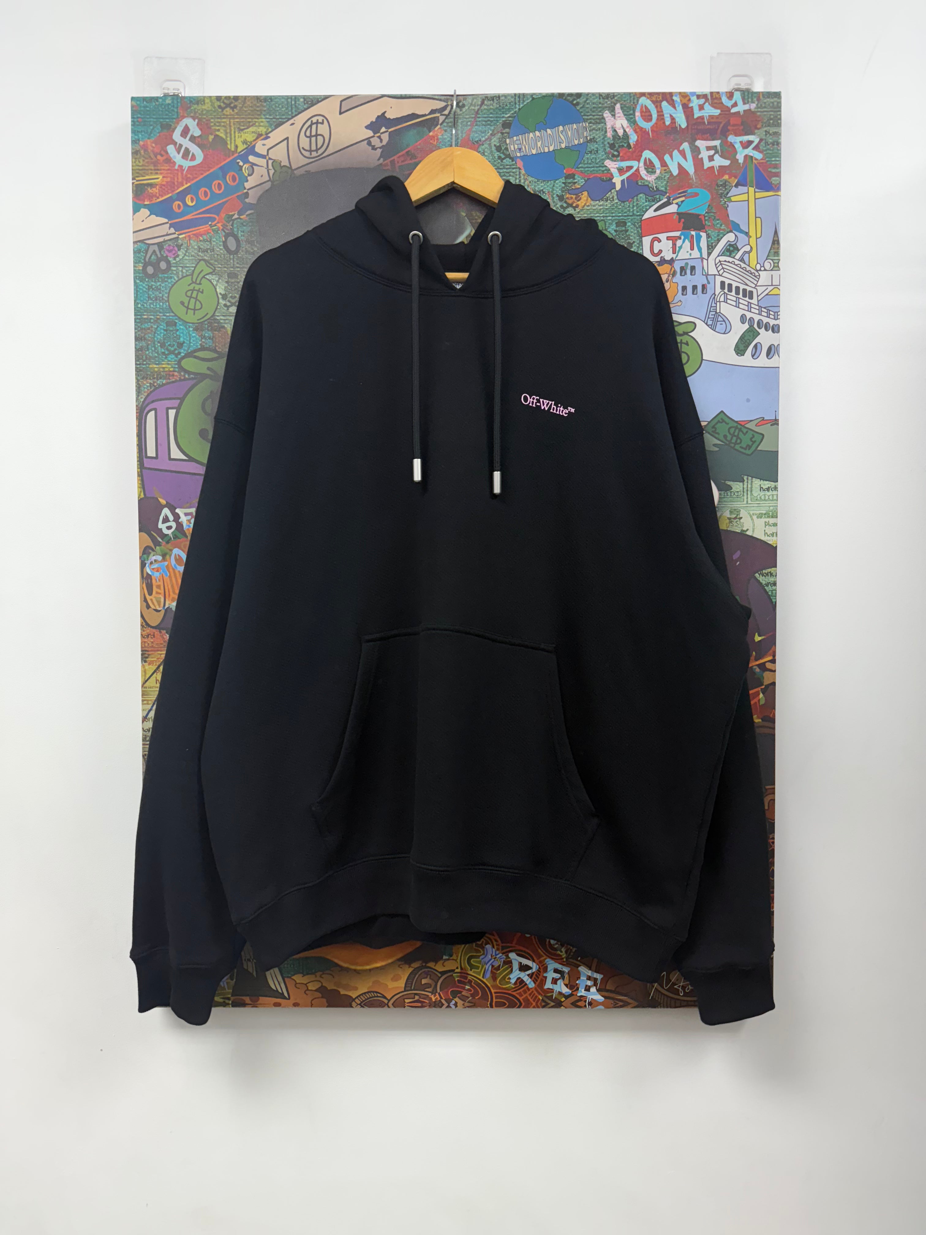Off White Black Pink Vanish Arrow Skate Hoodie