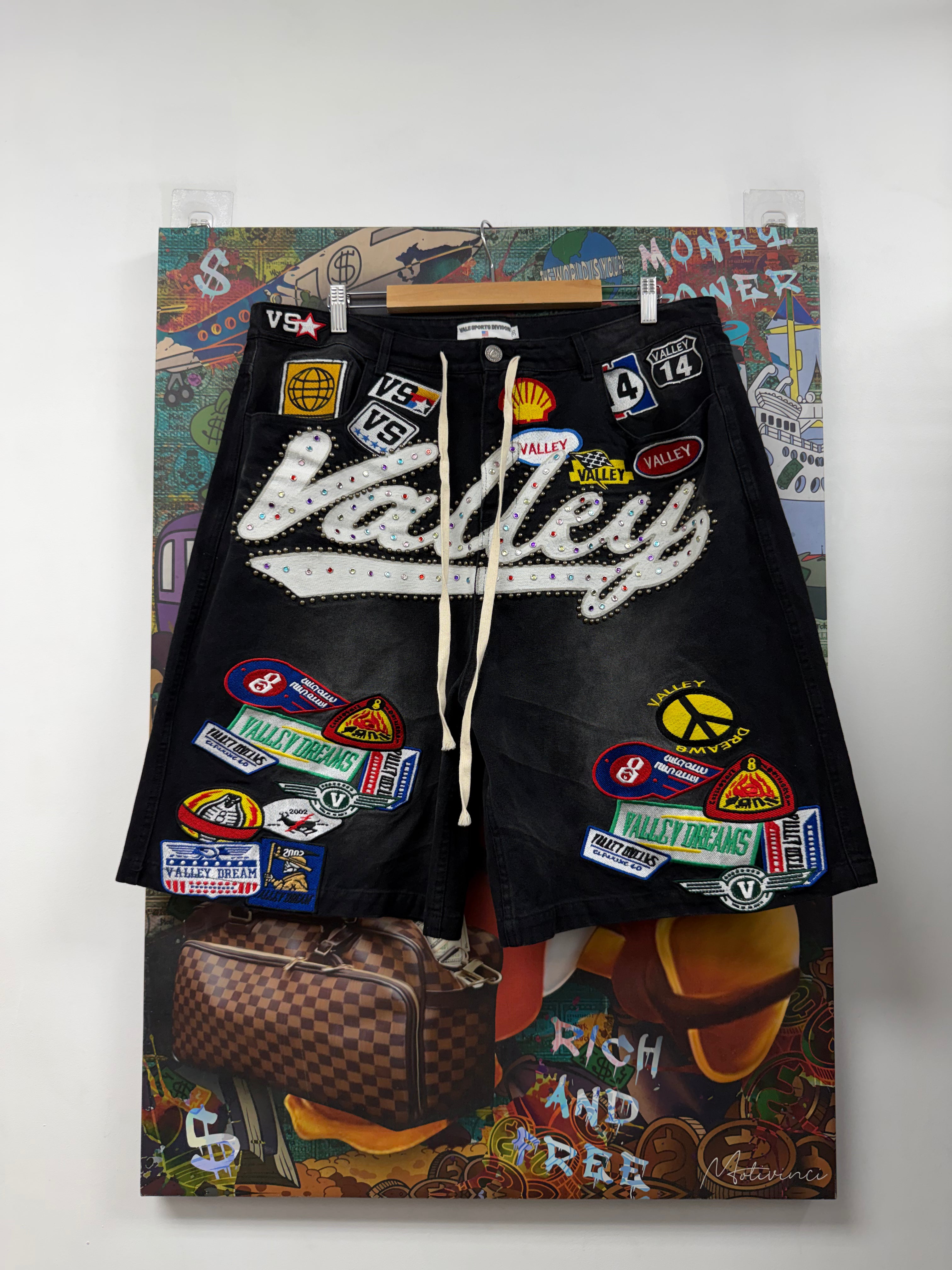 Vale Black Wash 1980's Carpenter Jean Shorts