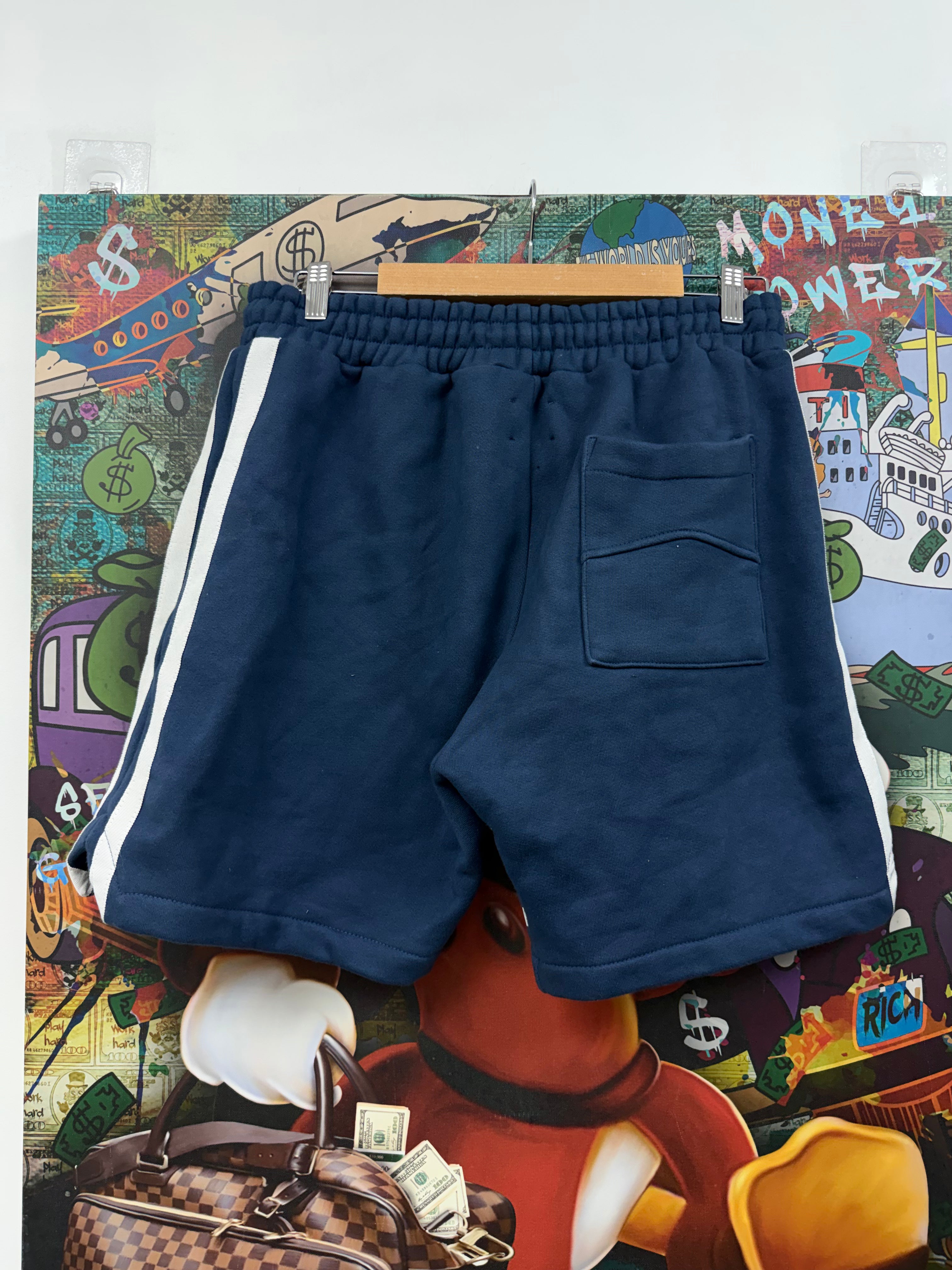 Rhude Navy White Logo Shorts