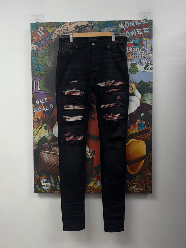 Amiri Black Wash Tie Dye Jeans