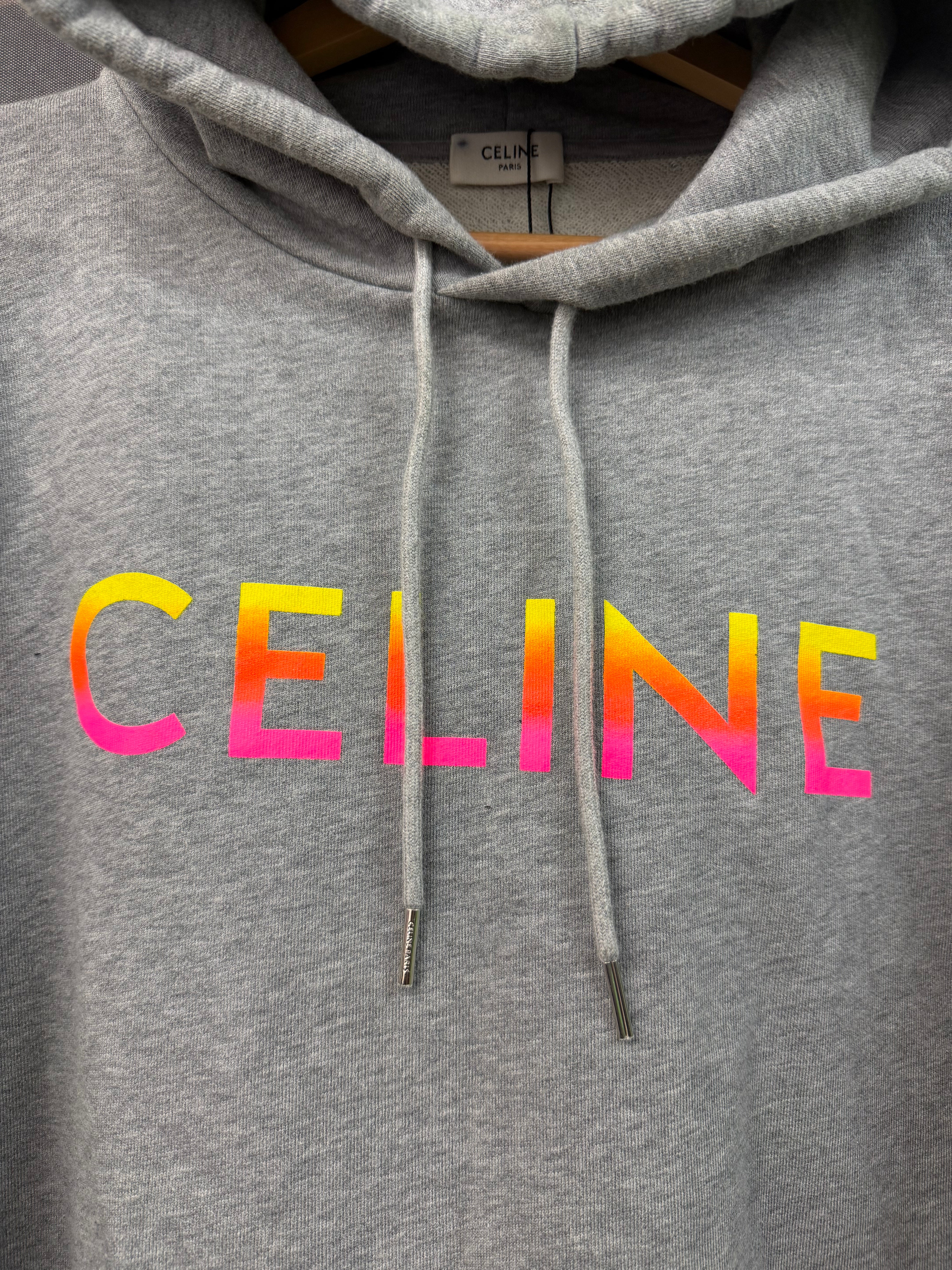 Celine Grey Gradient Yellow Pink Hoodie