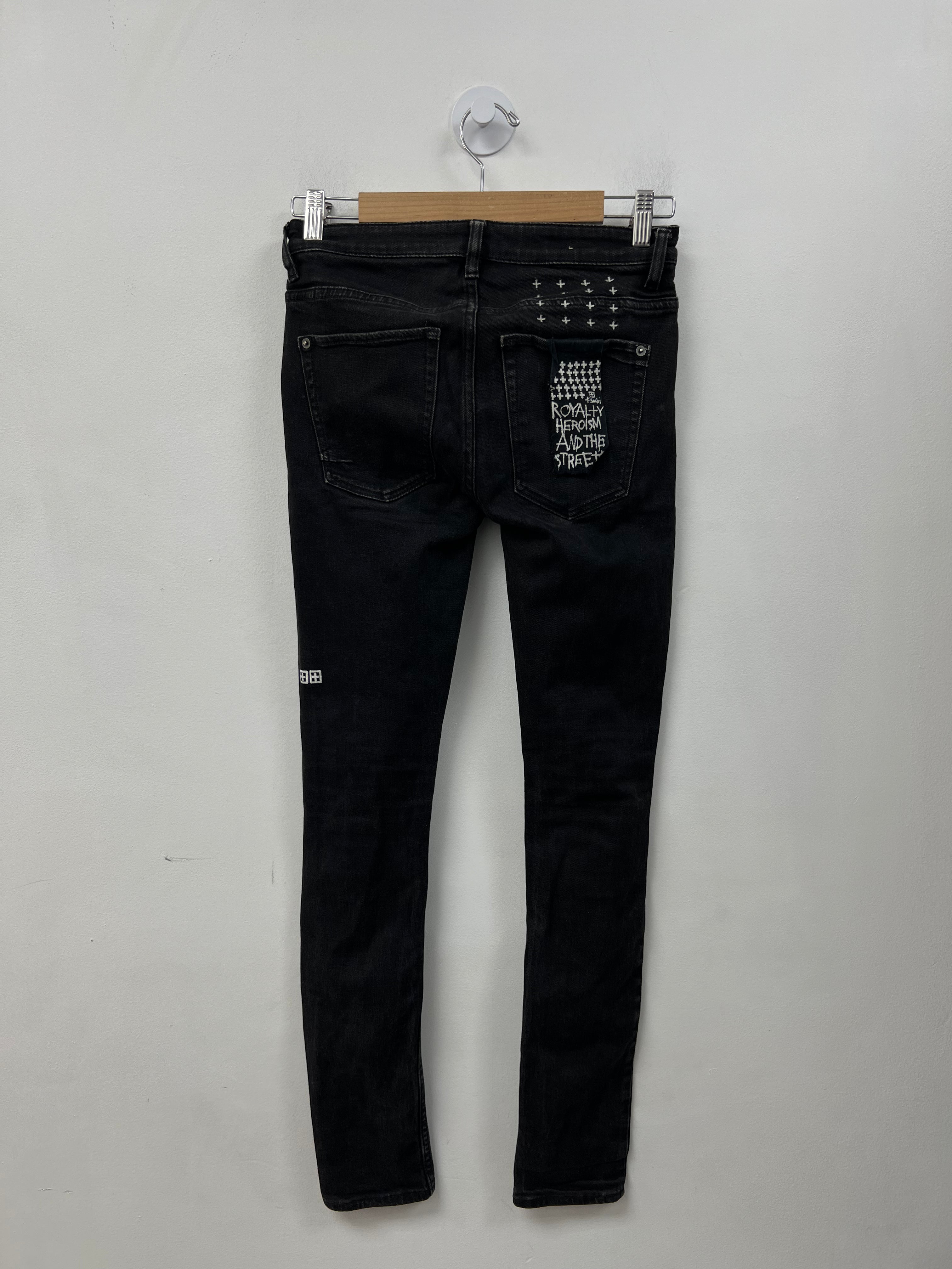 Ksubi Black Wash Patchwork Ripped Jeans