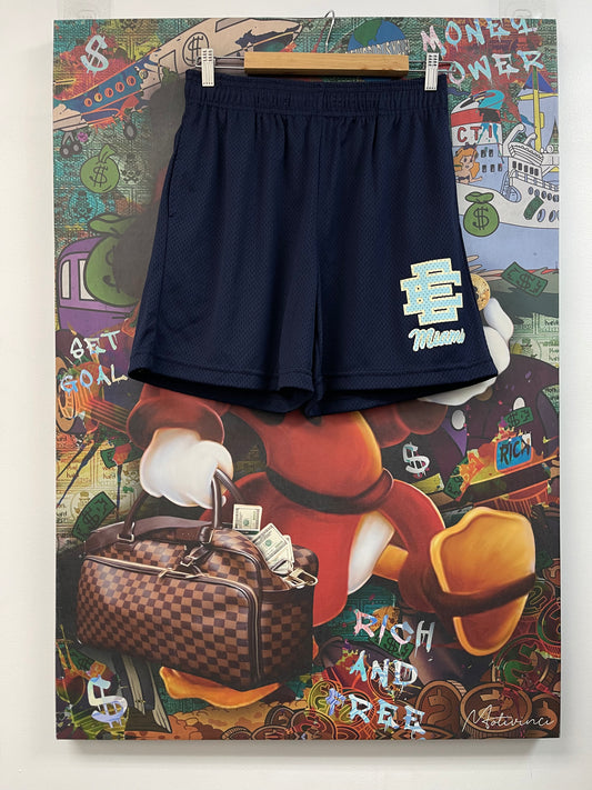 Eric Emanuel Miami Navy Baby Blue Shorts