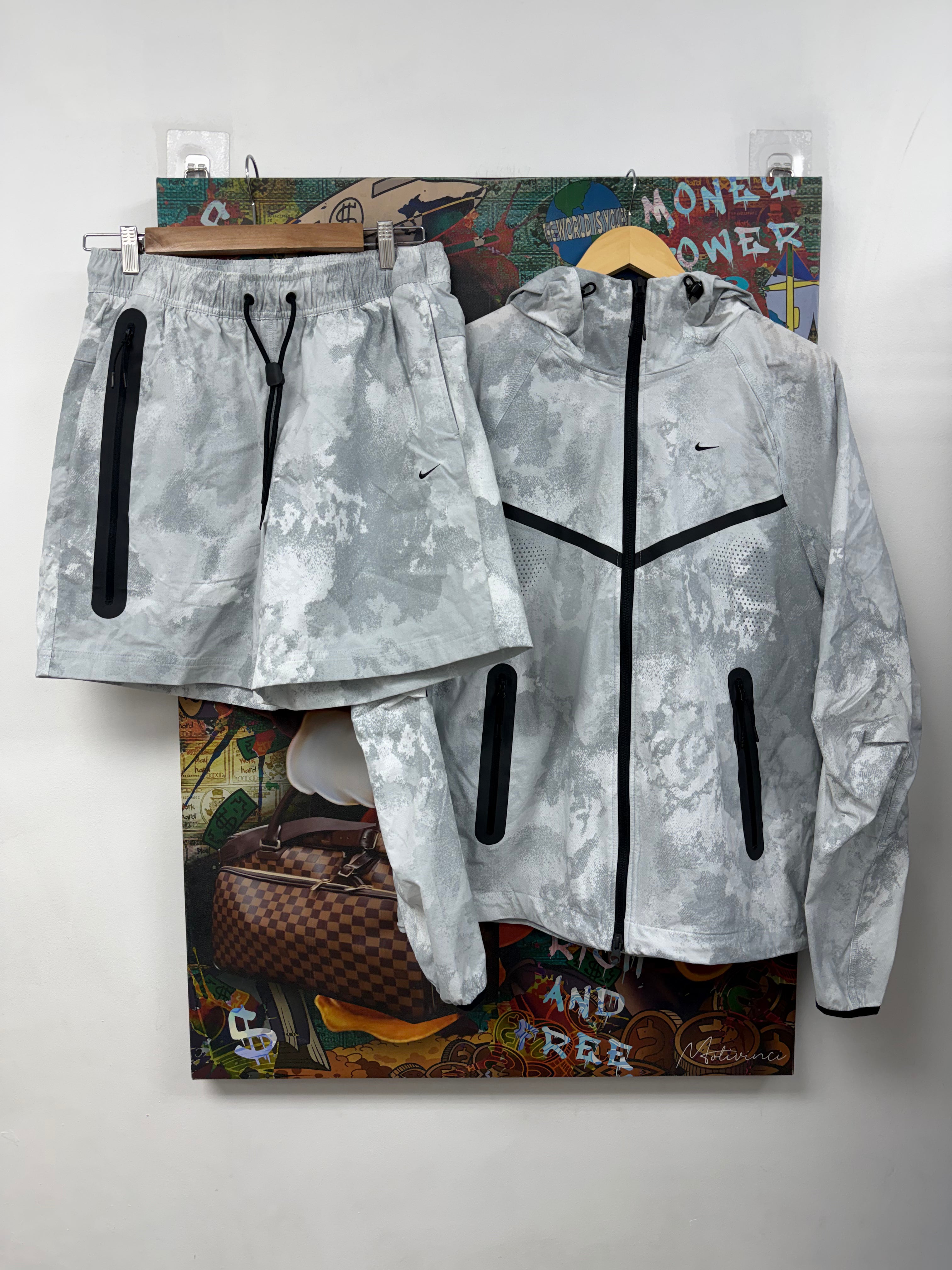 Nike Grey White Shorts Track Suit