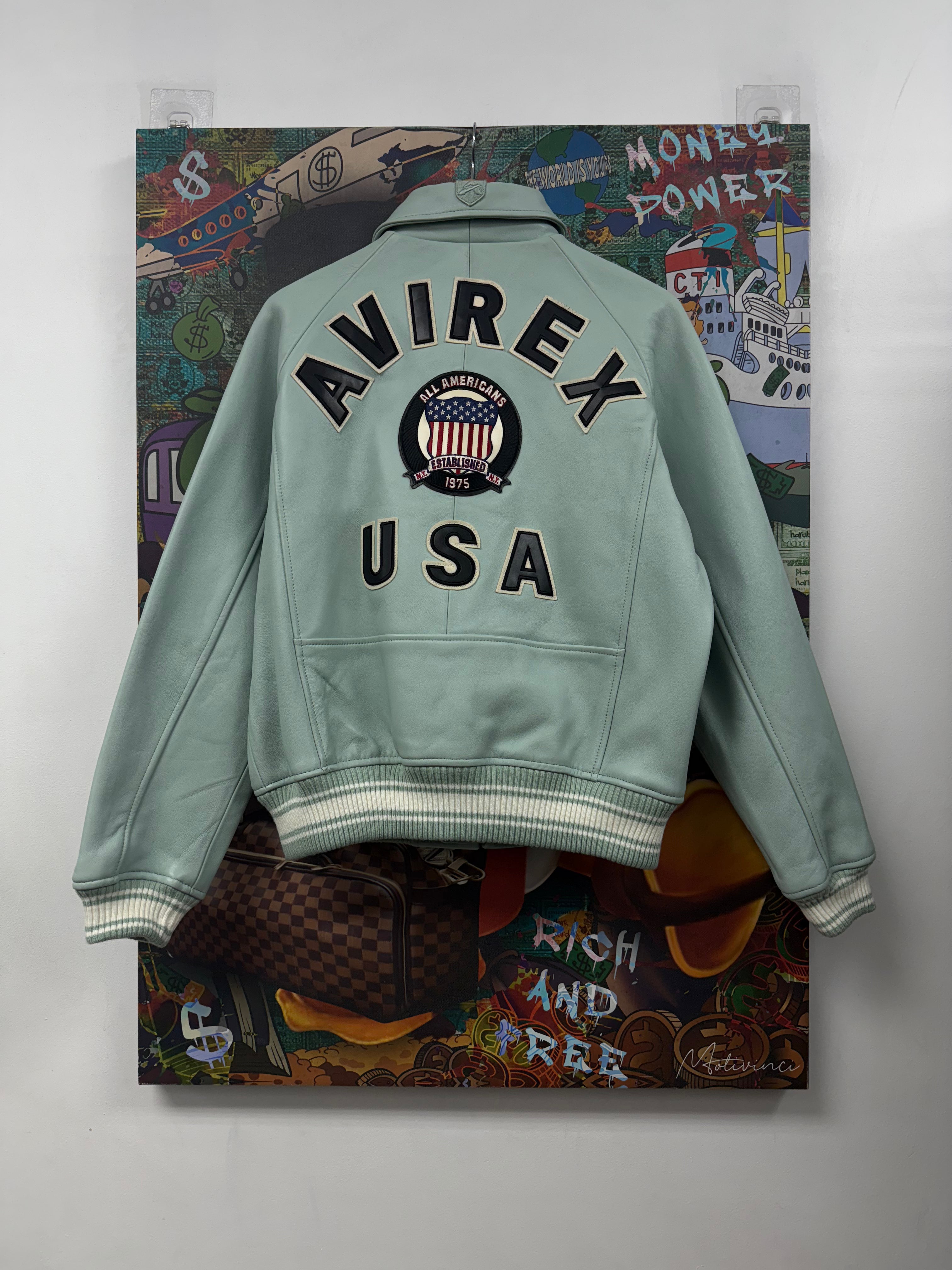 Avirex Tiffany Blue Icon Varsity Jacket