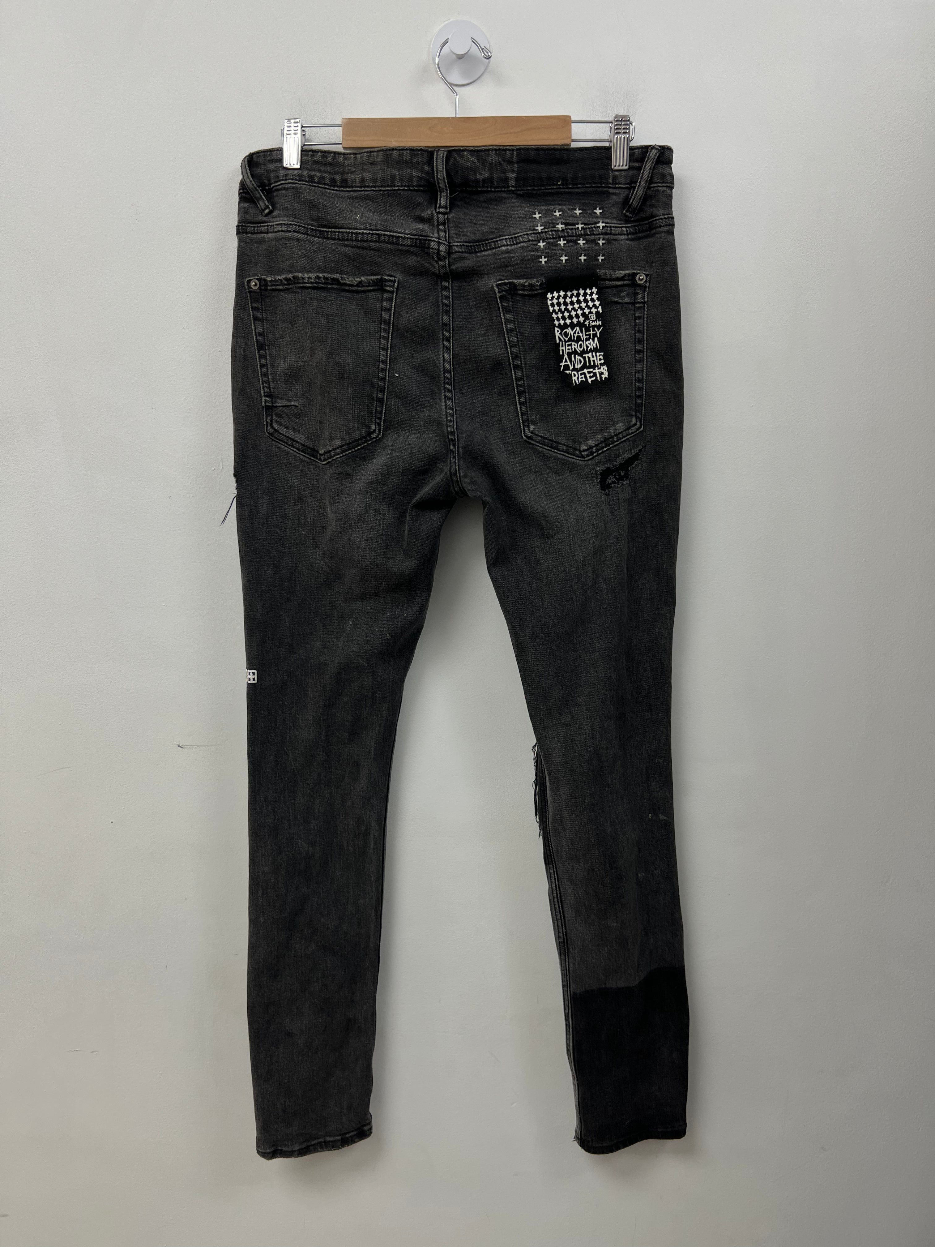 Ksubi Black Wash Knee Ripped Jeans