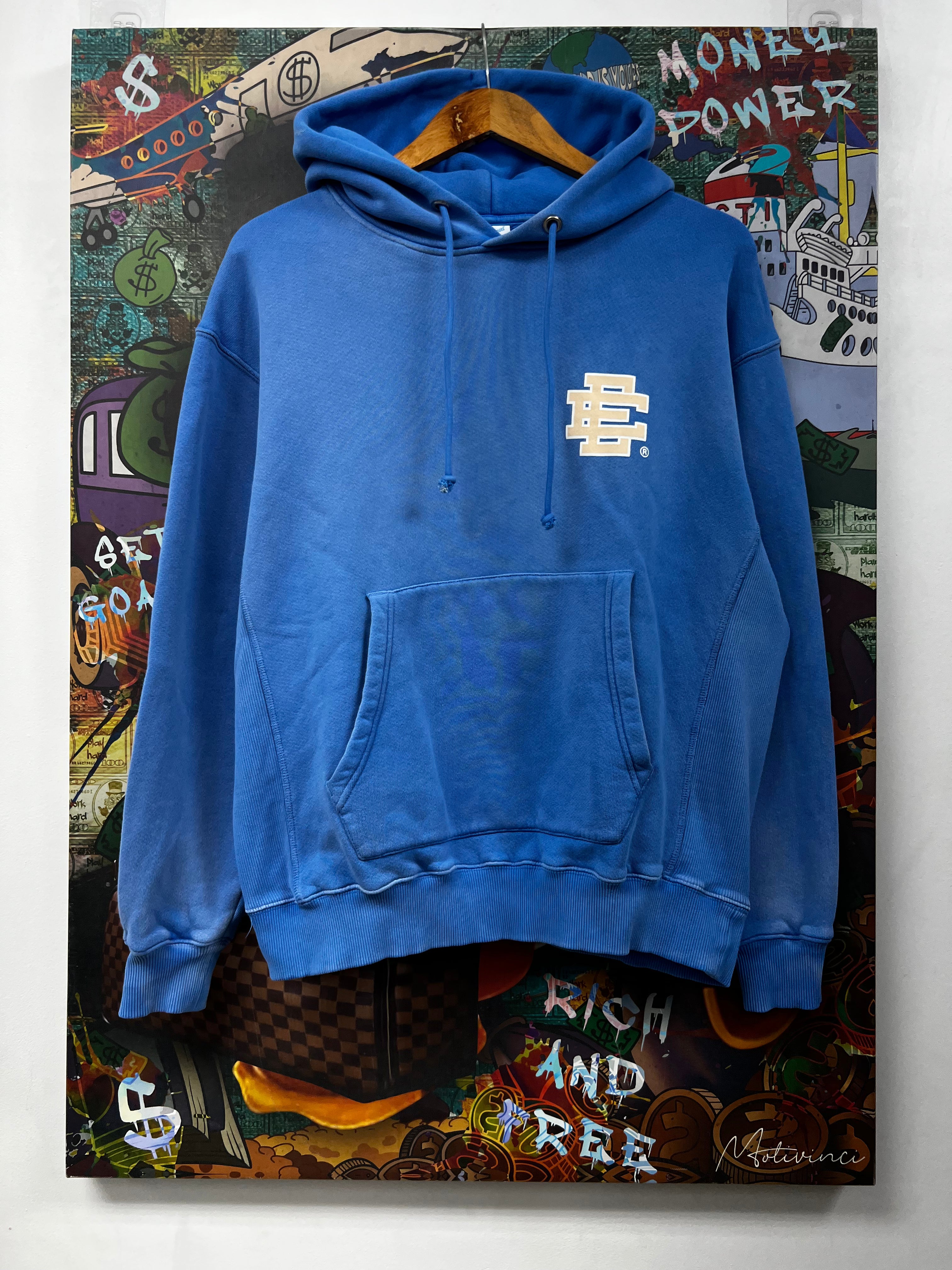 Eric Emanuel Powder Blue Cream Hoodie