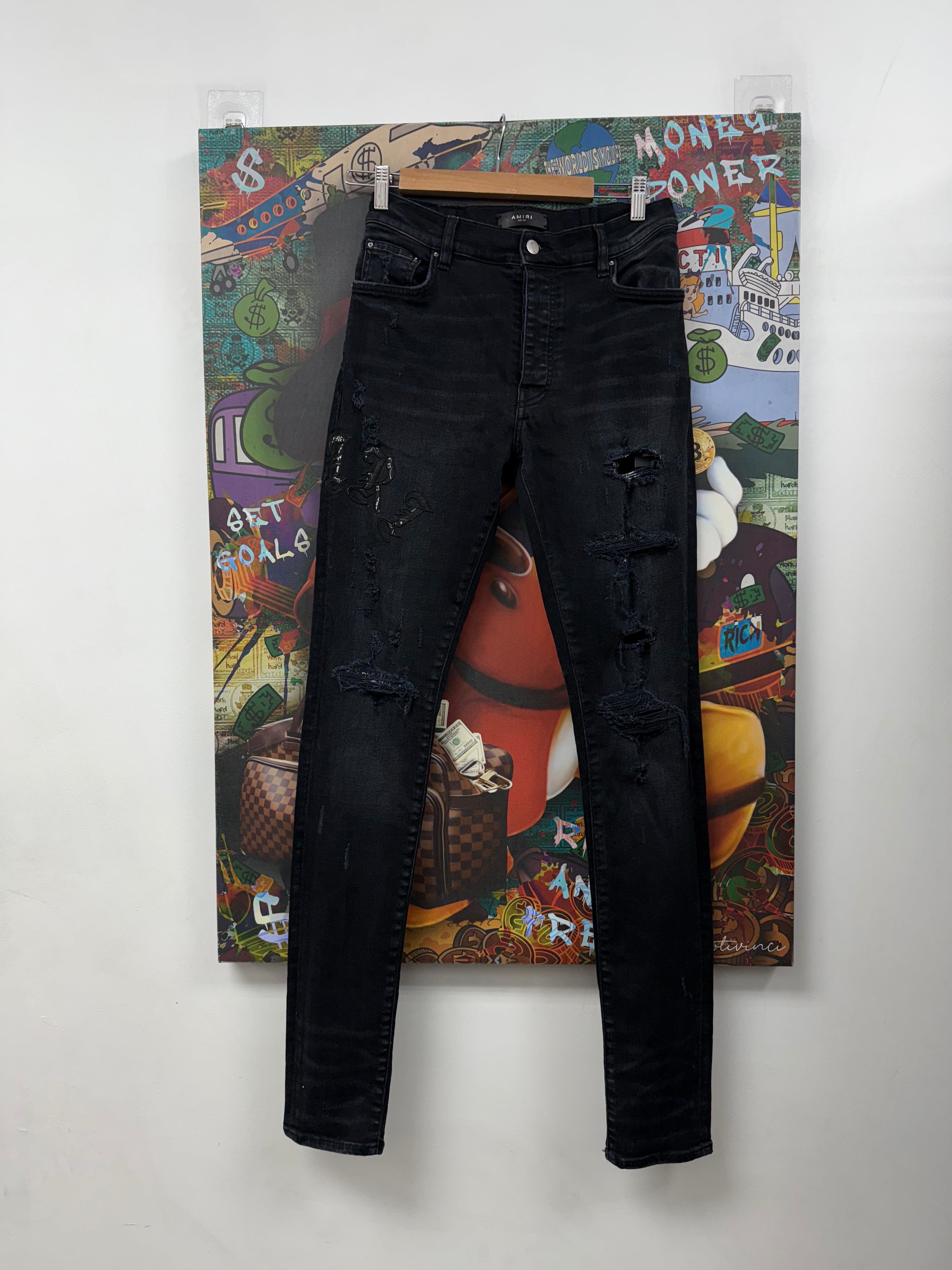 Amiri Faded Black Old English (Tailored) Jeans