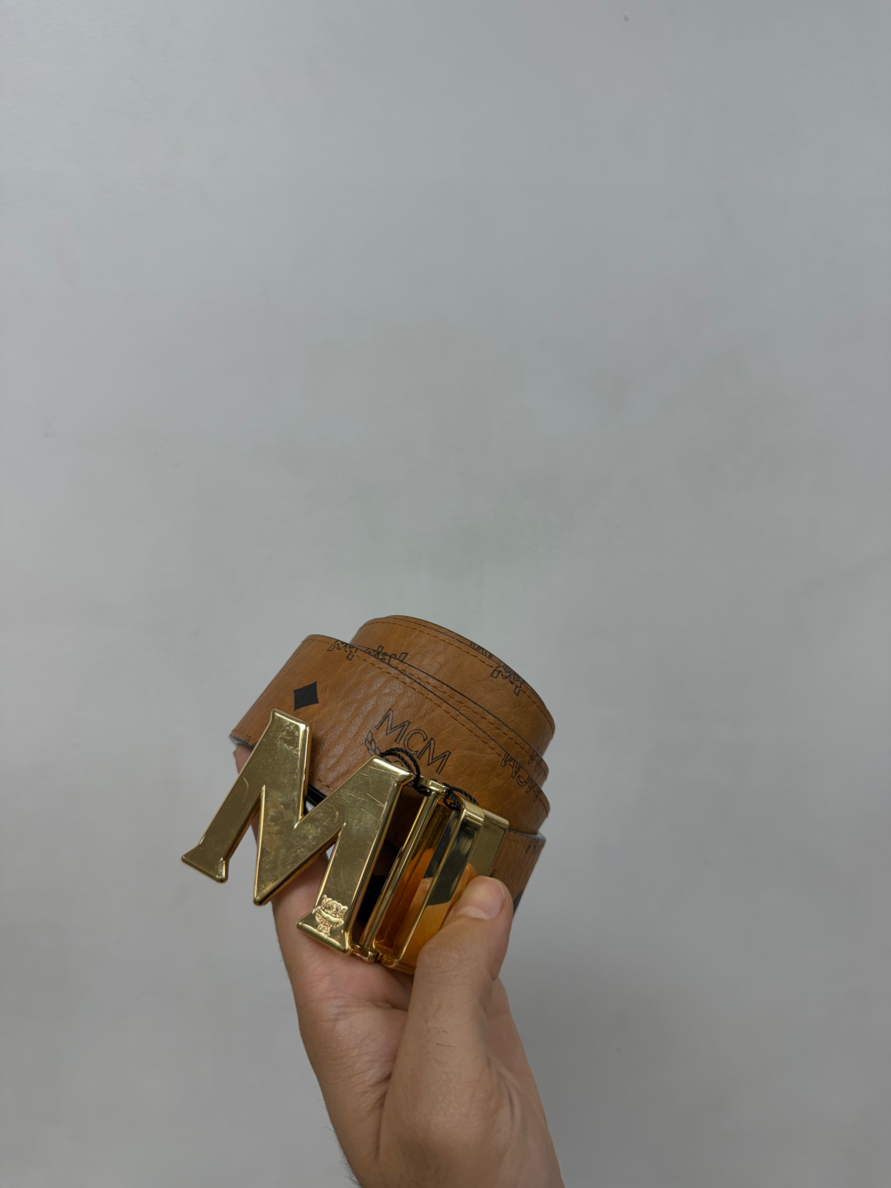 MCM Brown Monogram Belt