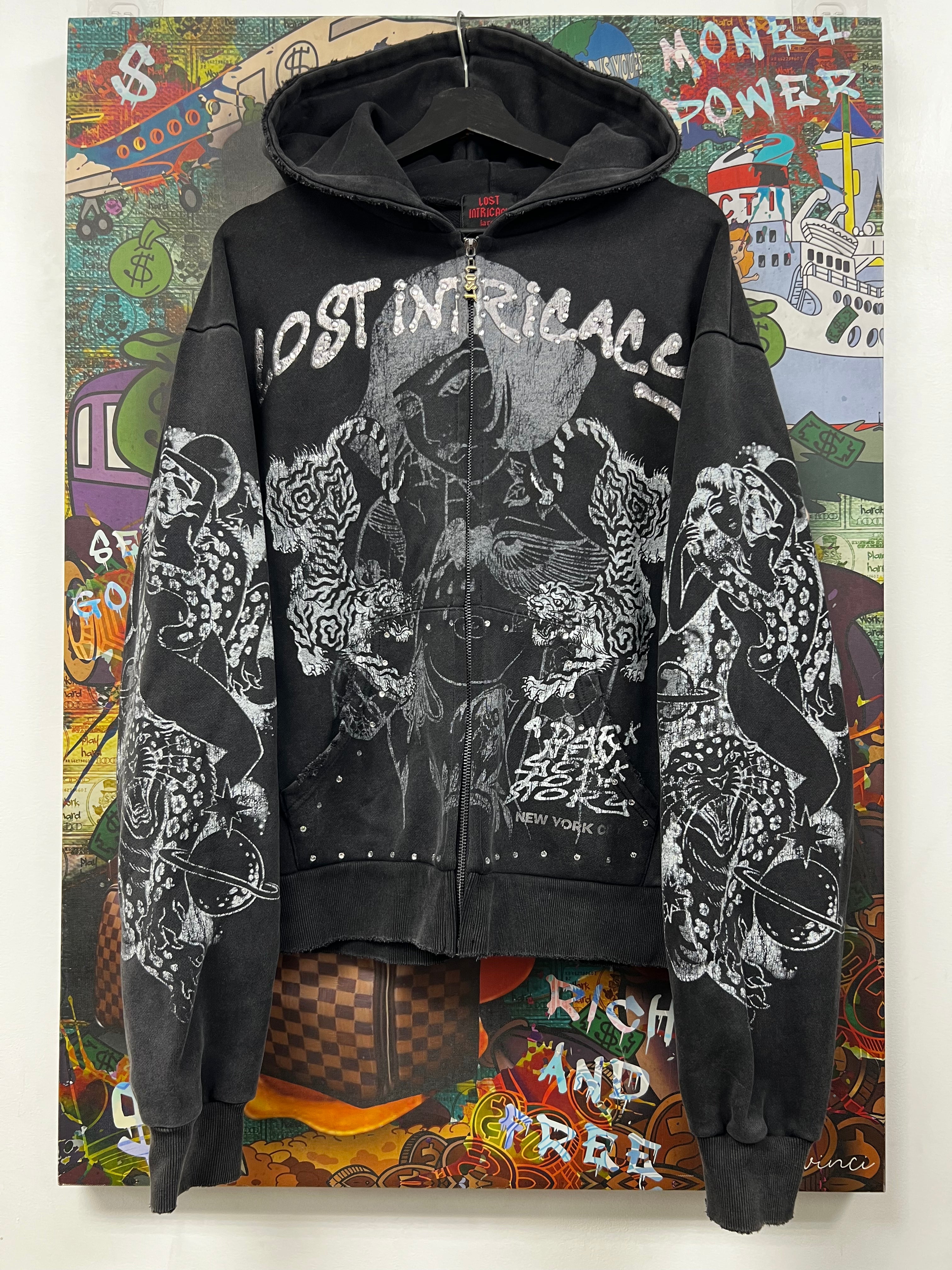 Lost Intricacy Black Tiger Zip Up