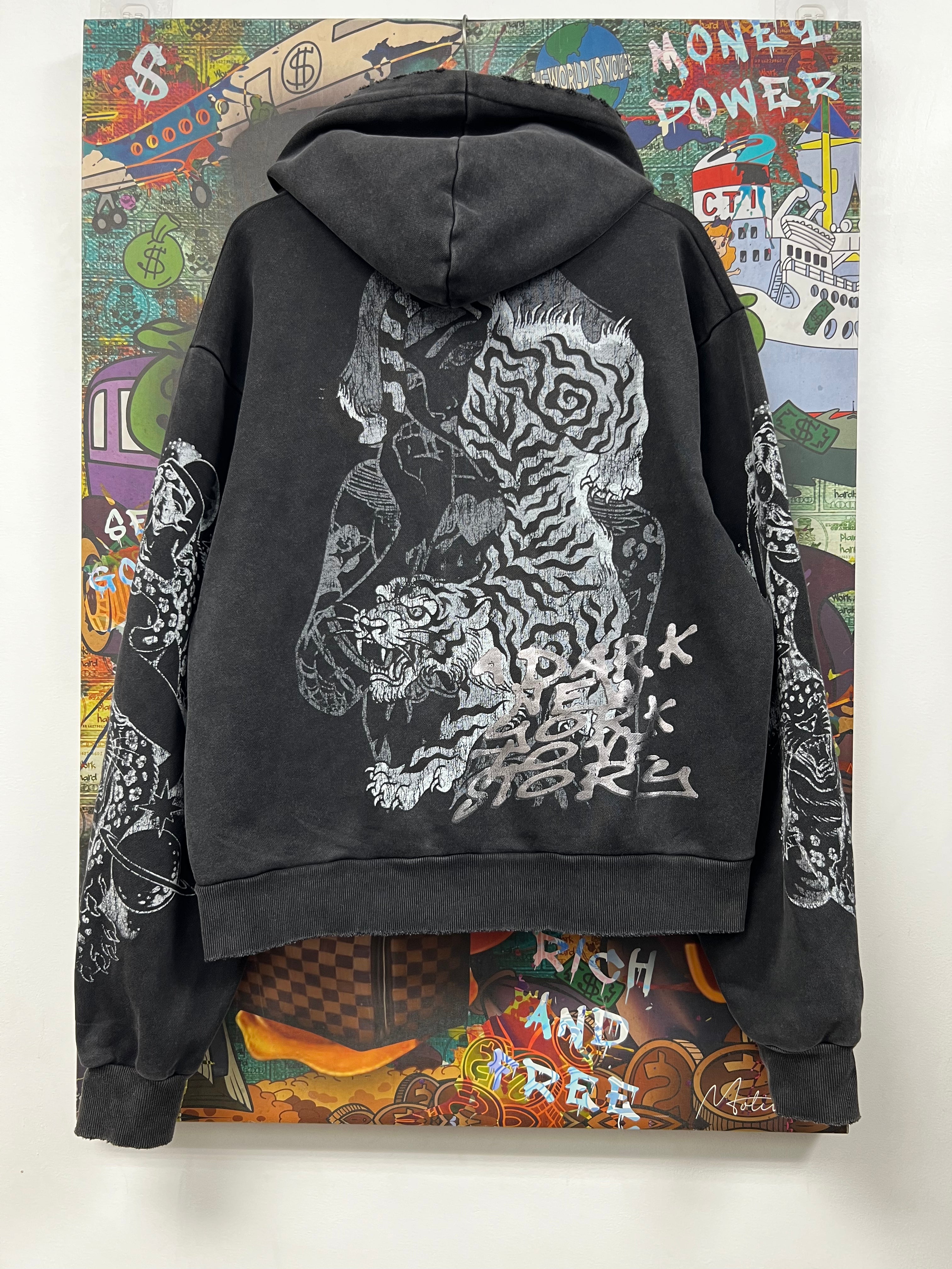 Lost Intricacy Black Tiger Zip Up