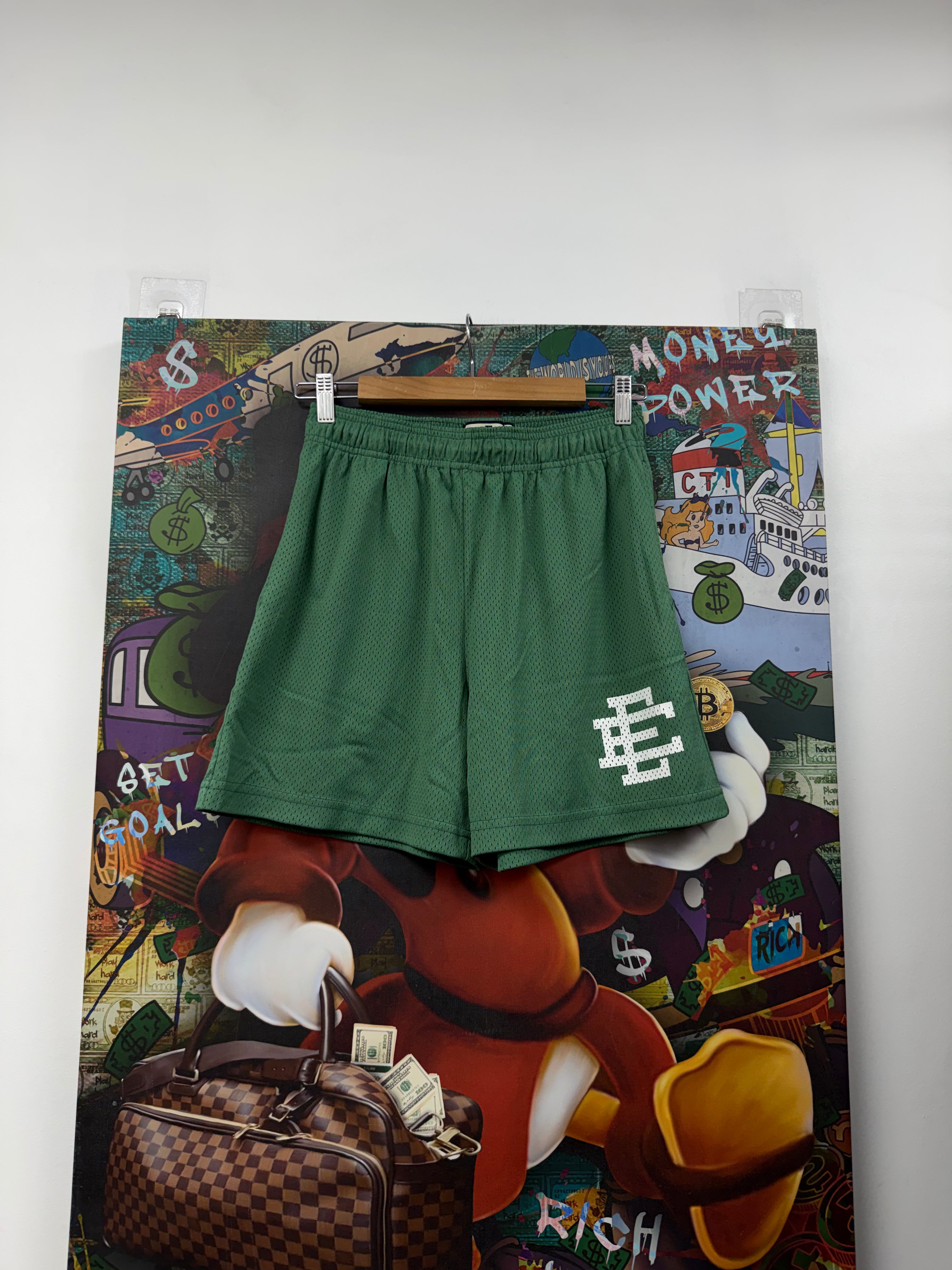 Eric Emanuel Olive White Basics Shorts