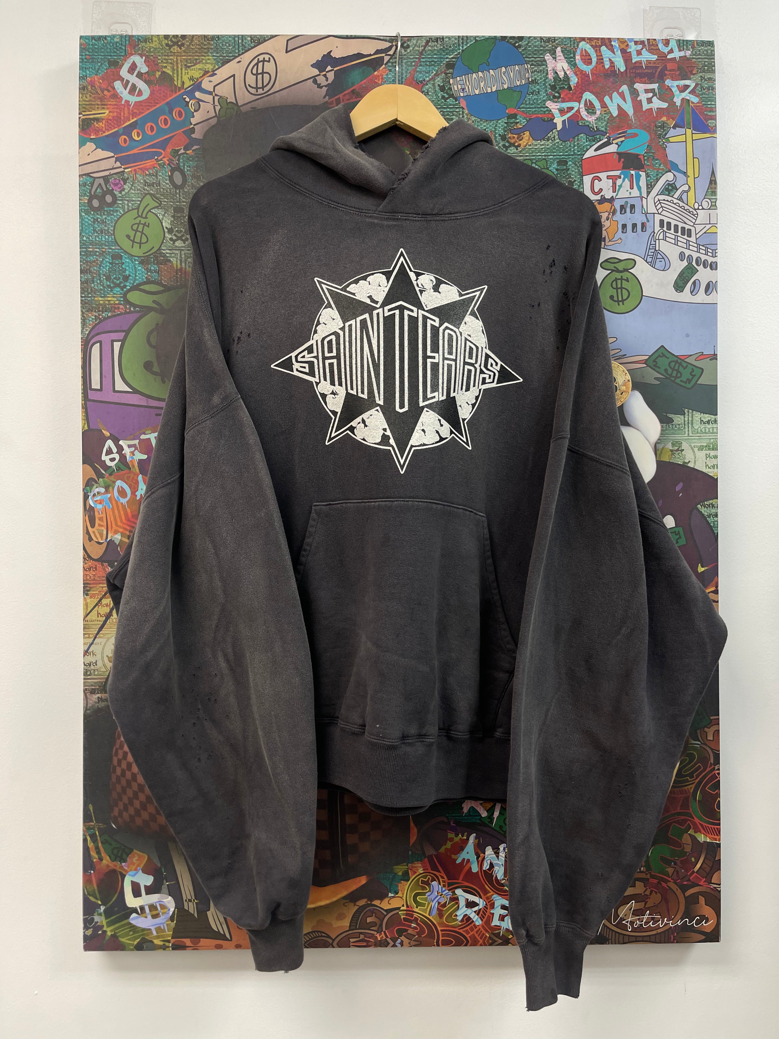 St MX6 Denim Tears Hoodie Faded Black New LarGe