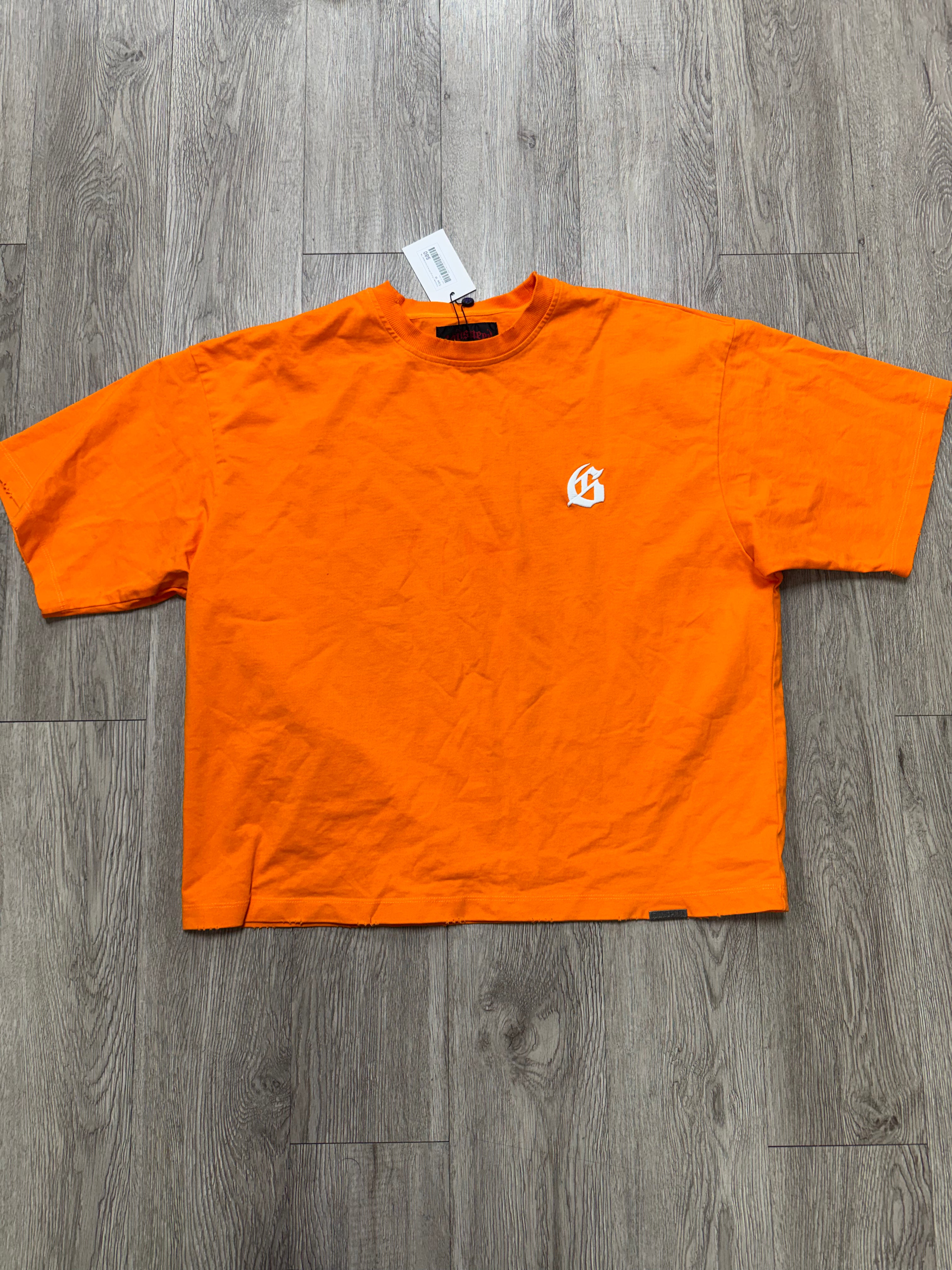 Godspeed Orange White Embroidered Tee