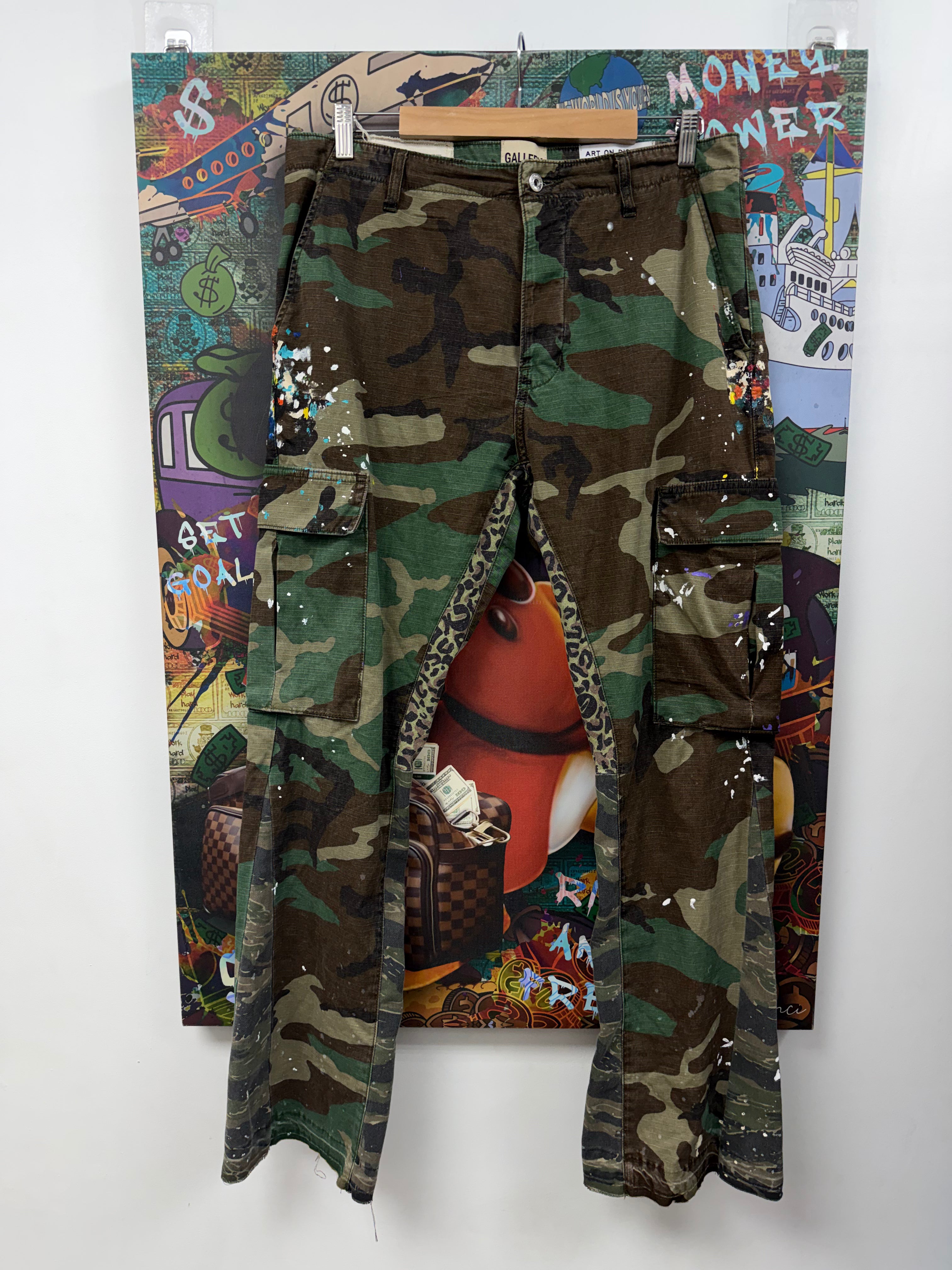 Gallery Dept Camo Flared Splatter Jeans