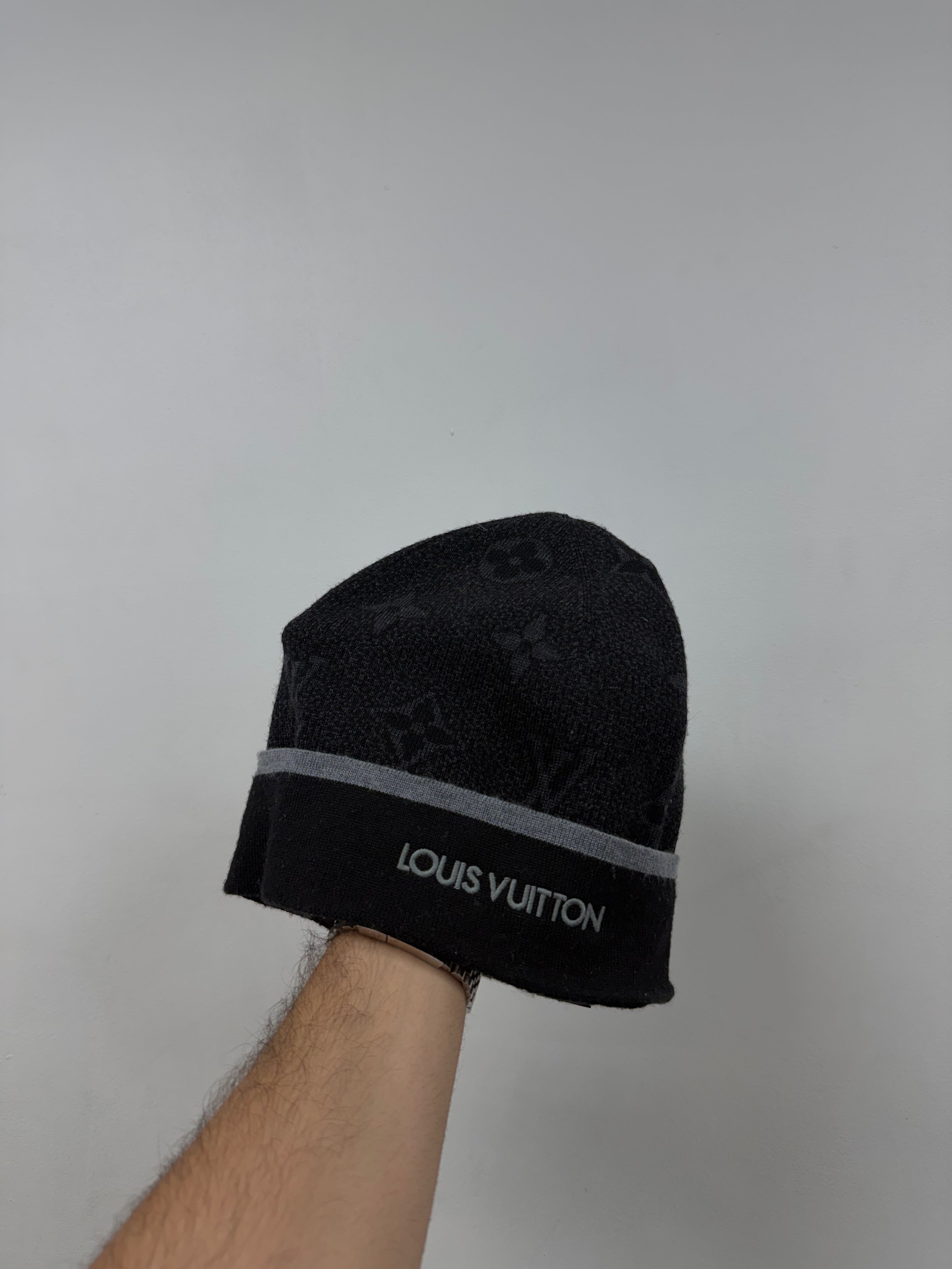 Louis Vuitton Black Monogram Beanie
