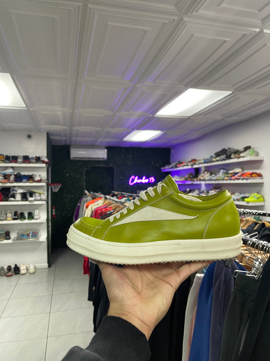 Rick Owens Leather Vans Low Green Used 41 (US 8) No Box