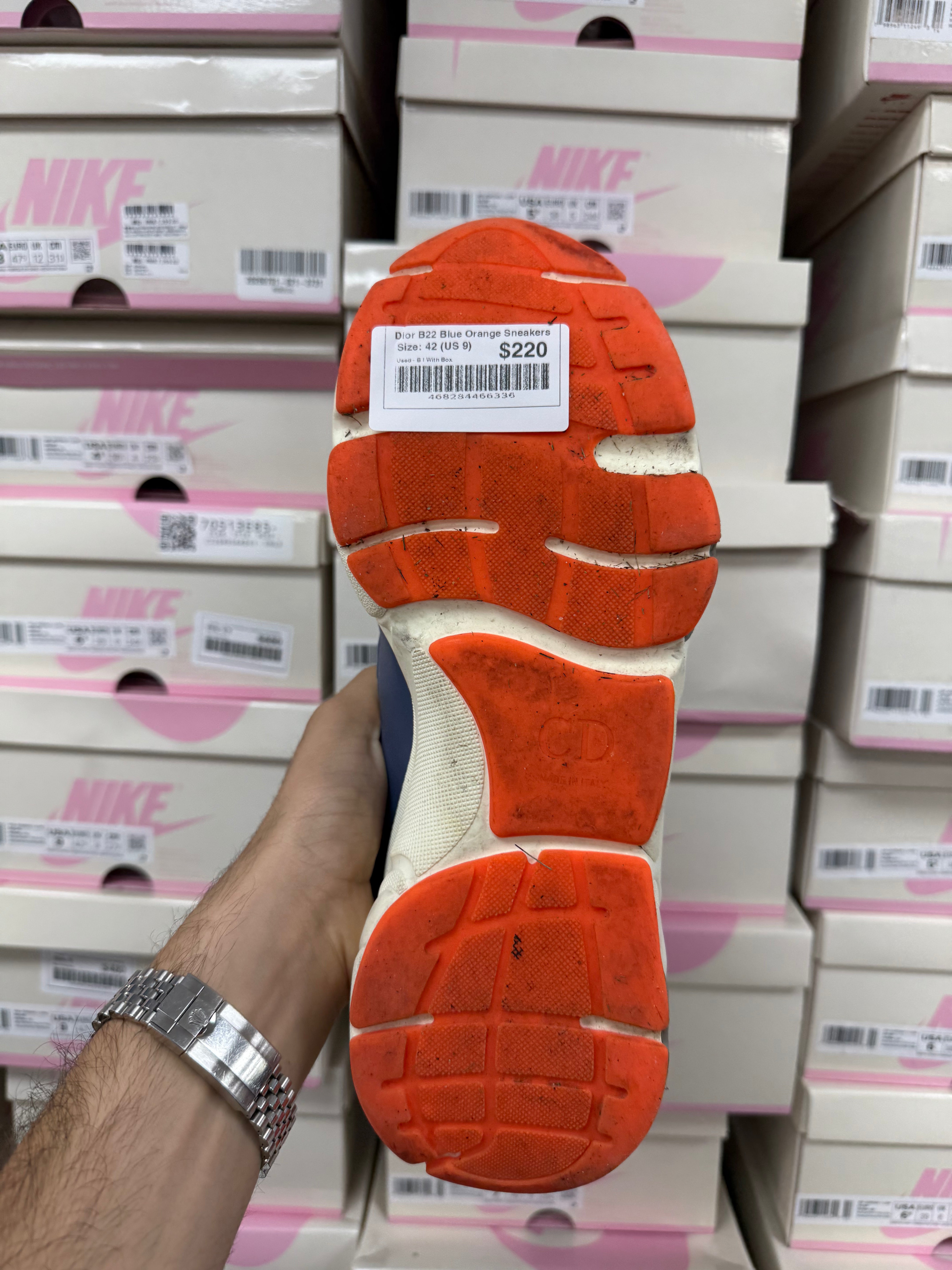 Dior B22 Blue Orange Sneakers