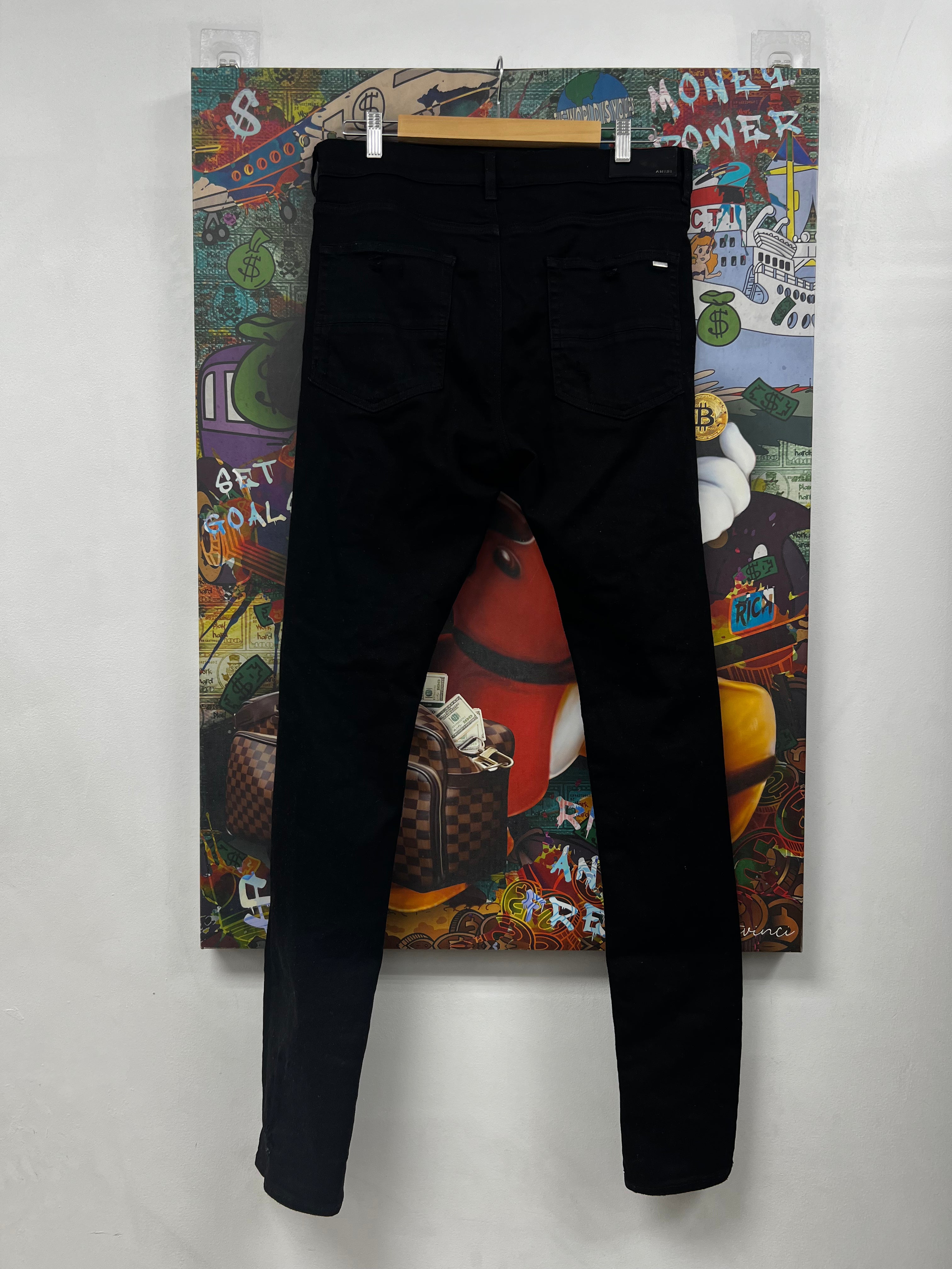 Amiri Black Bandana Thrasher Jeans