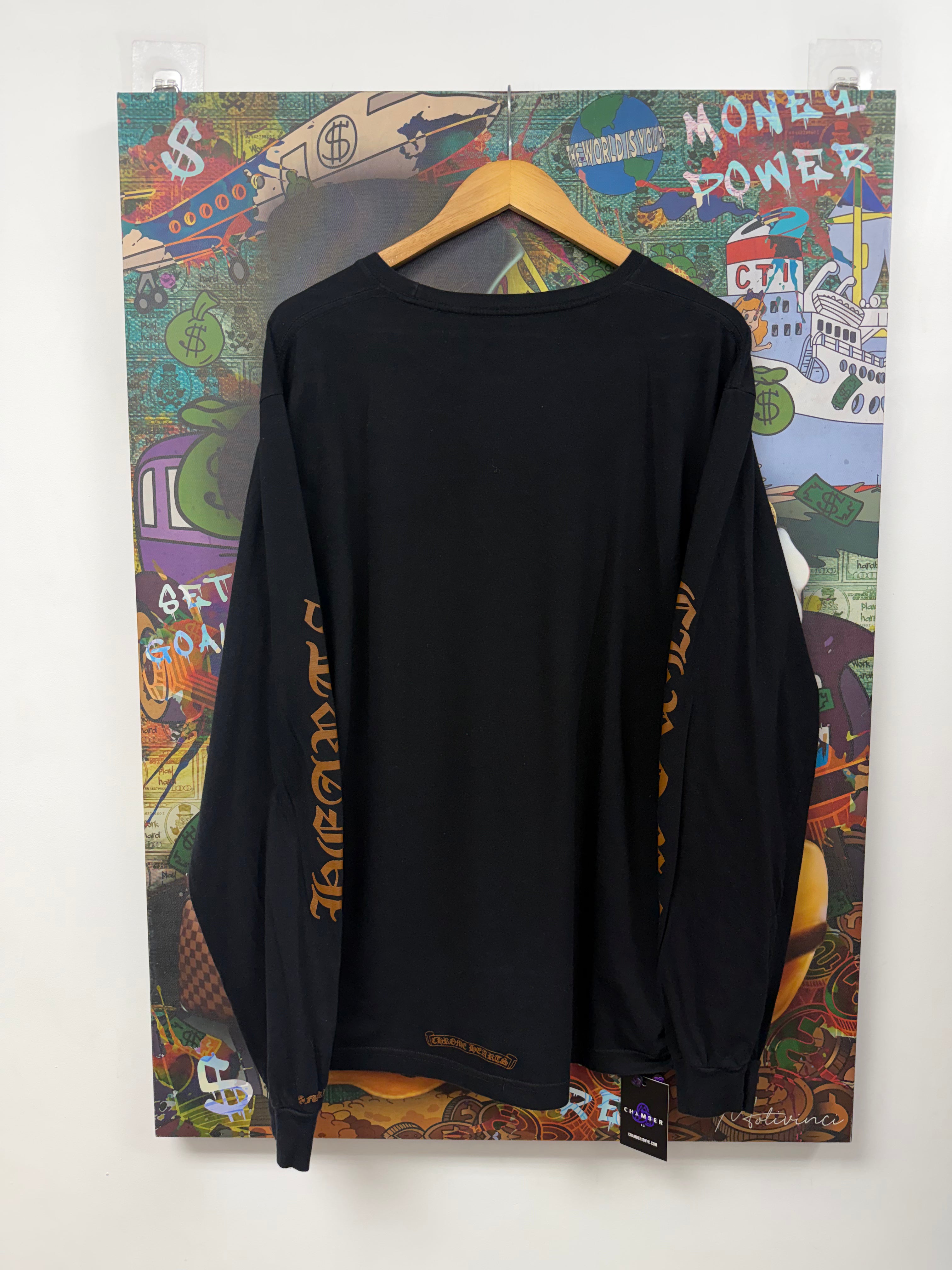 Chrome Hearts Black Brown Neck Logo Long Sleeve
