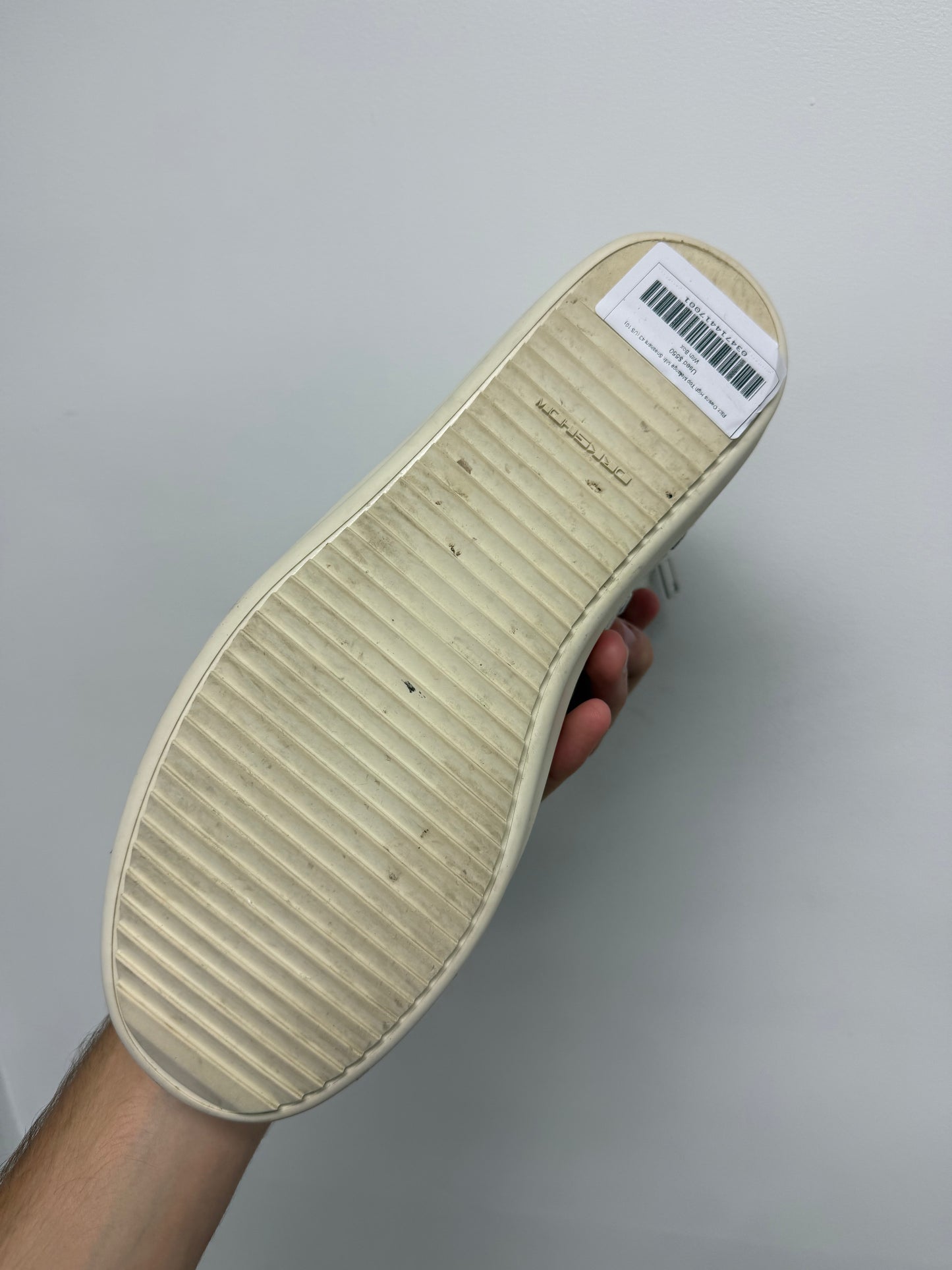 Rick Owens High Top Melange Milk Sneakers Used With Box