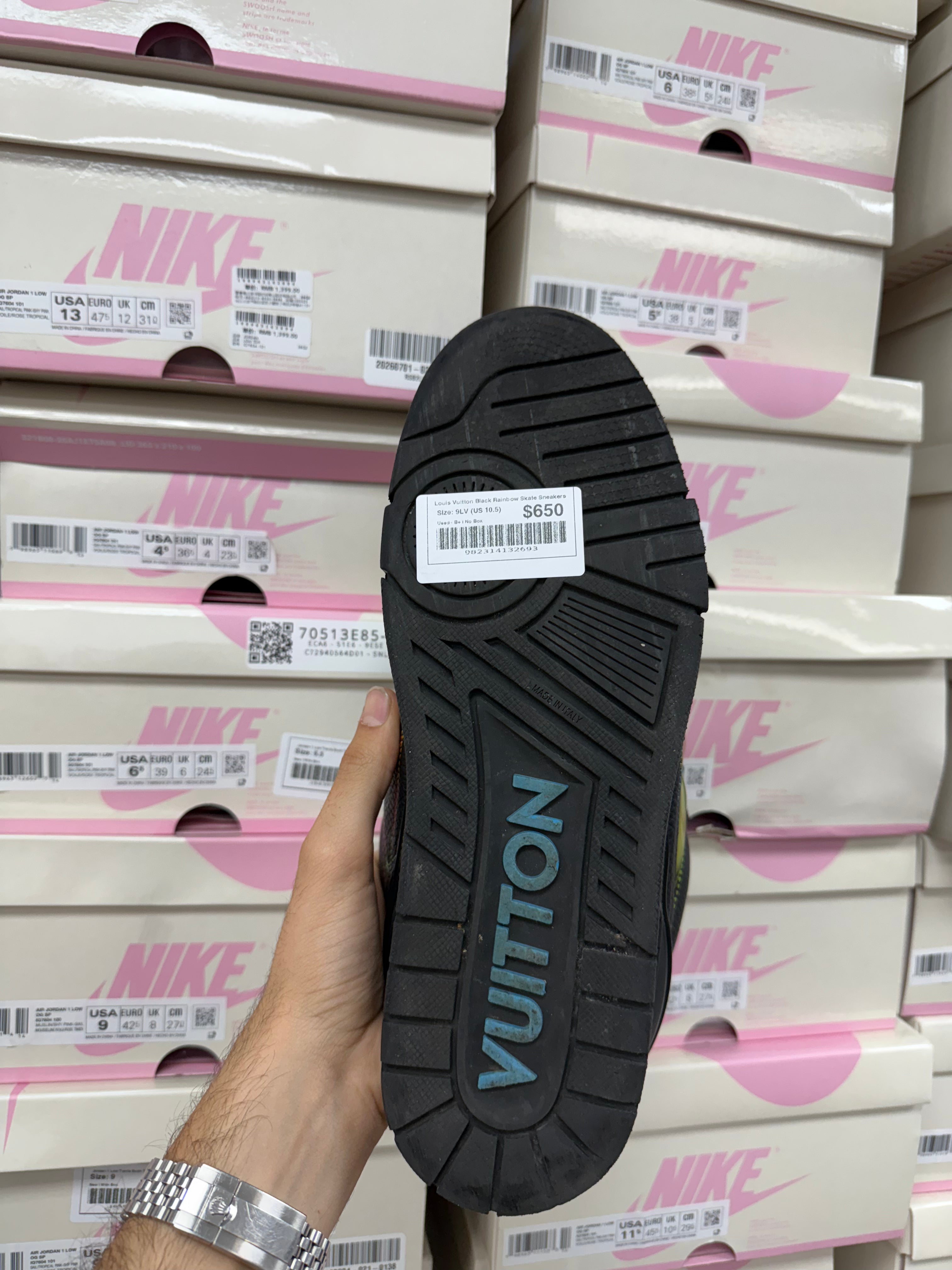Louis Vuitton Black Rainbow Skate Sneakers