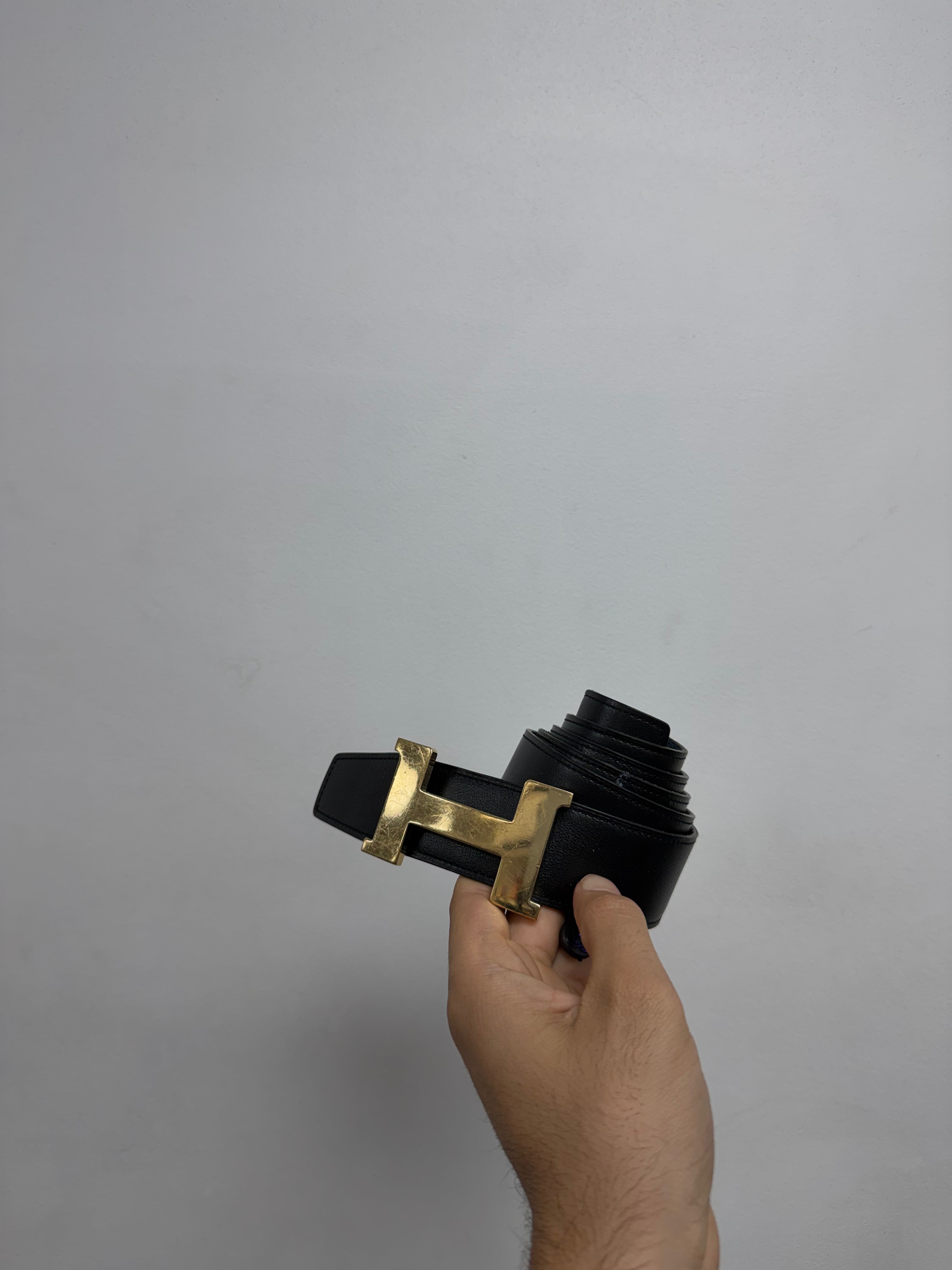 Hermes Black Gold H (90) Belt